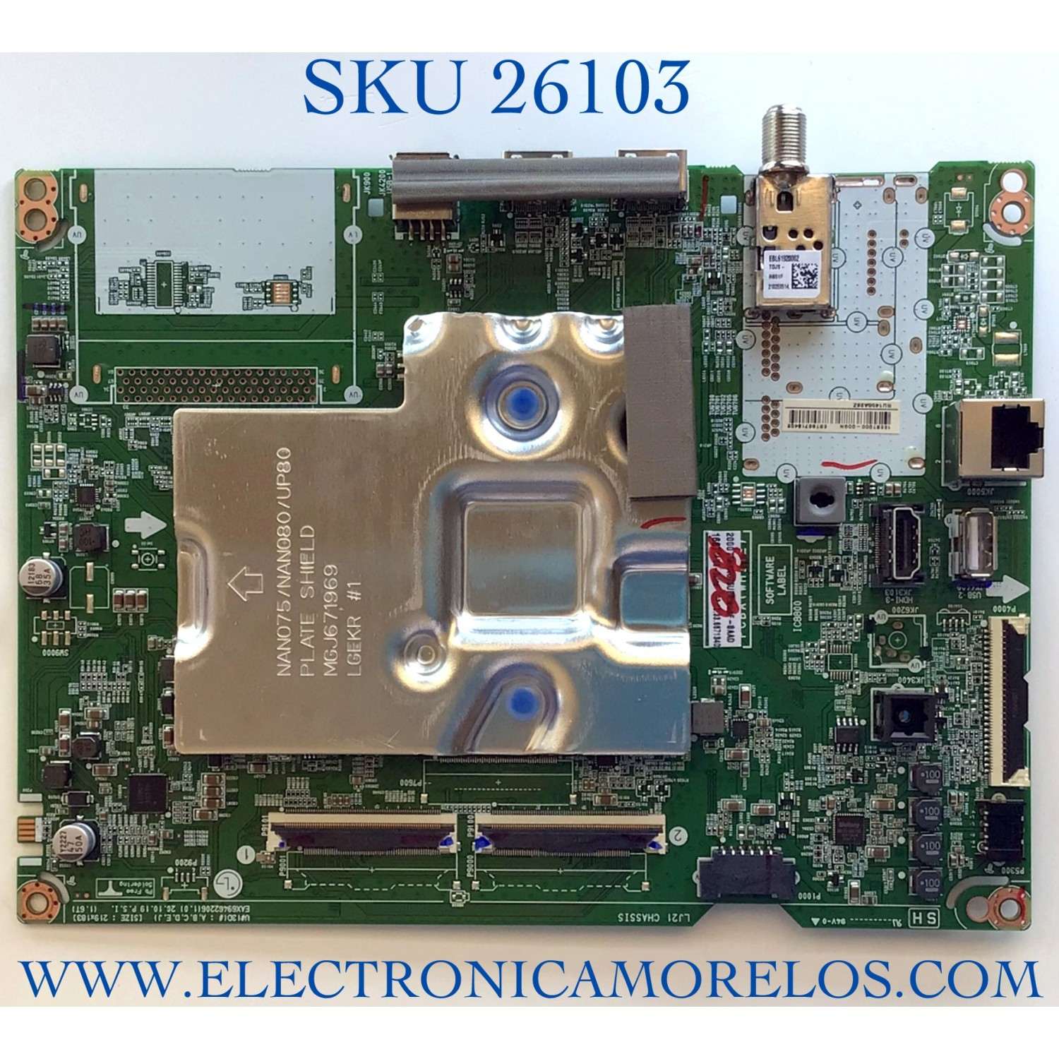 MAIN PARA TV LG NUMERO DE PARTE EBT66713402 / EAX69462206 / PANEL NC750TQG-ABKP1 / DISPLAY HV750QUB-F9D / MODELO 75NANO75UPA.BUSFLKR / 75NANO75UPA