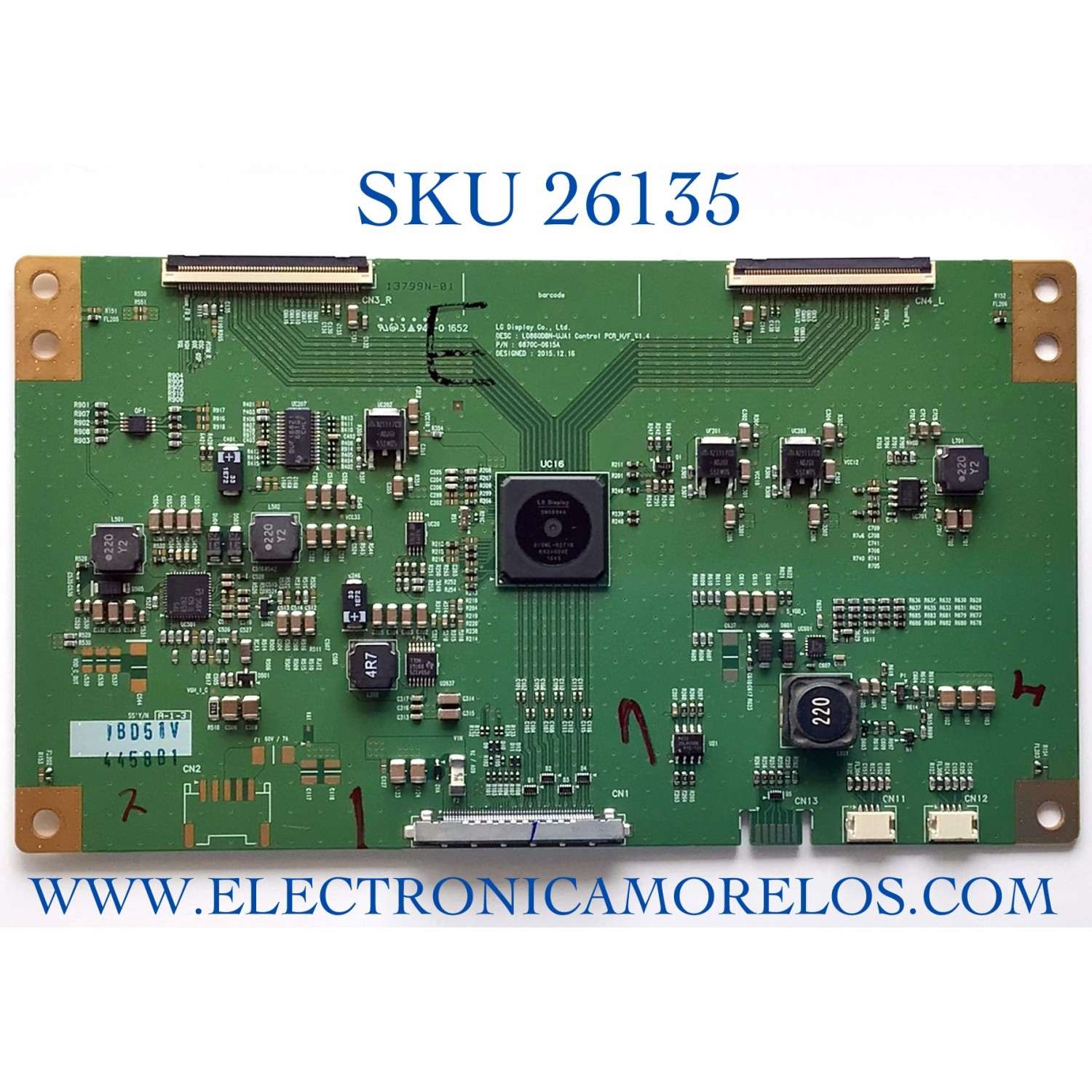 T-CON PARA MONITOR LG  NUMERO DE PARTE 4458B / 6870C-0615A / PANEL LD860DBN-UJA1 / MODELO 86BH5C-B