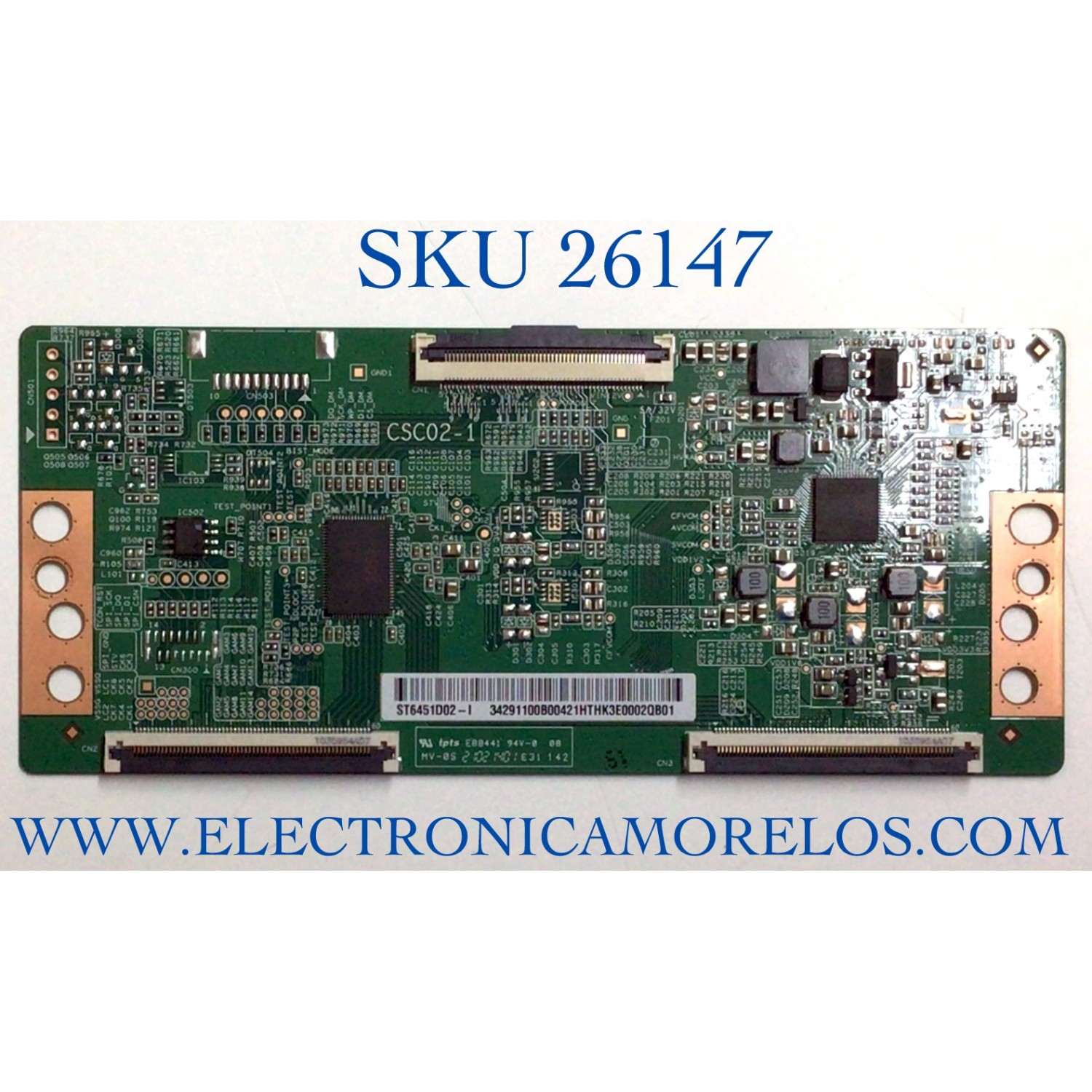 T-CON PARA TV TCL / INSIGNIA / NUMERO DE PARTE 34.29110.0B0 / 34291100B0 / CSC02-1 / ST6451D02-I / 34291100B00421 / PANEL LVU650NDJL CD9W10 / MODELOS 65S535 / NS-65DF710NA21 / NS-65F501NA22