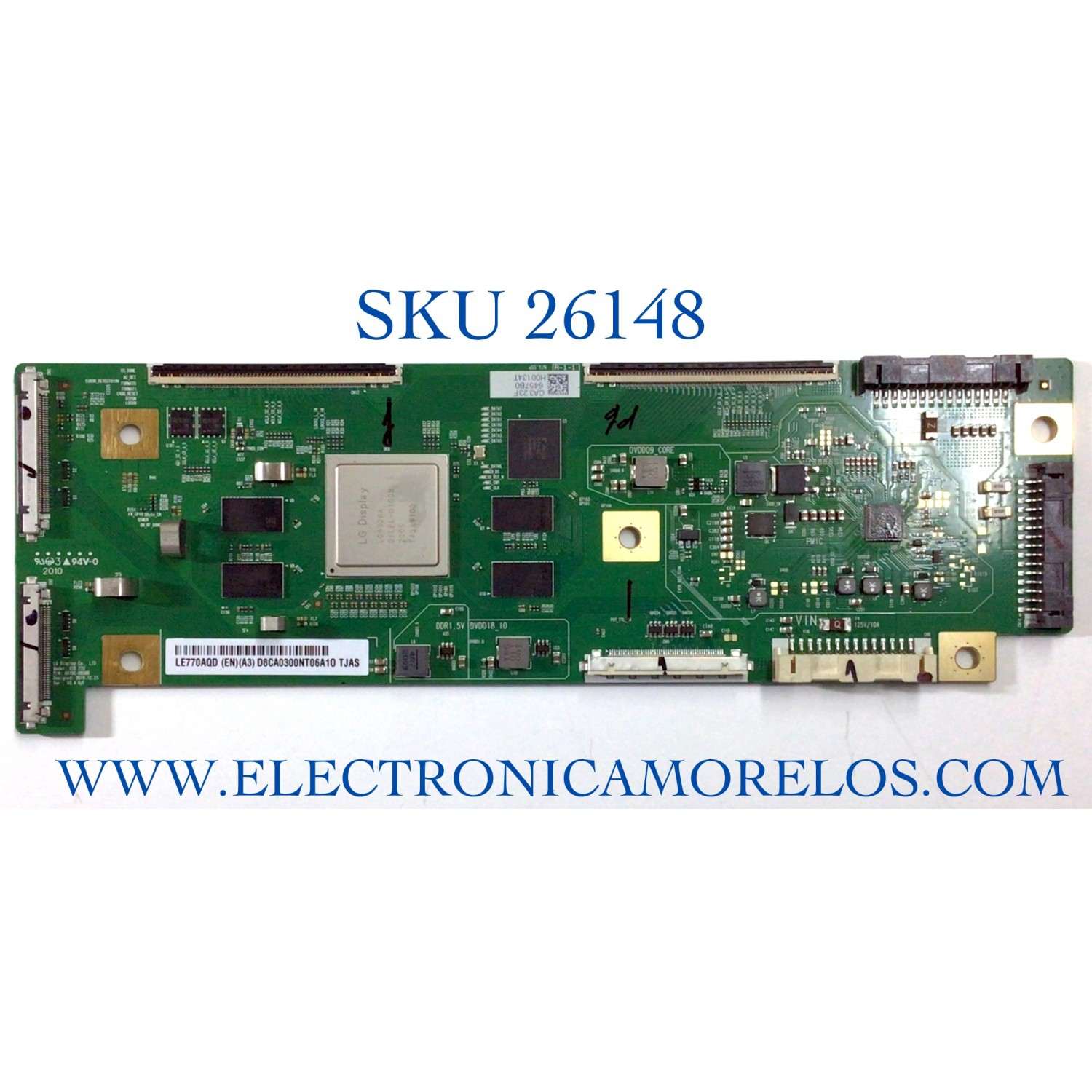 T-CON PARA TV LG NUMERO DE PARTE 6871L-6457B / 6870C-0858B / 6457B / PANEL LE770AQD(EN)(A3) / MODELO OLED77CXPUA.BUSWLJR / OLED77CXPUA