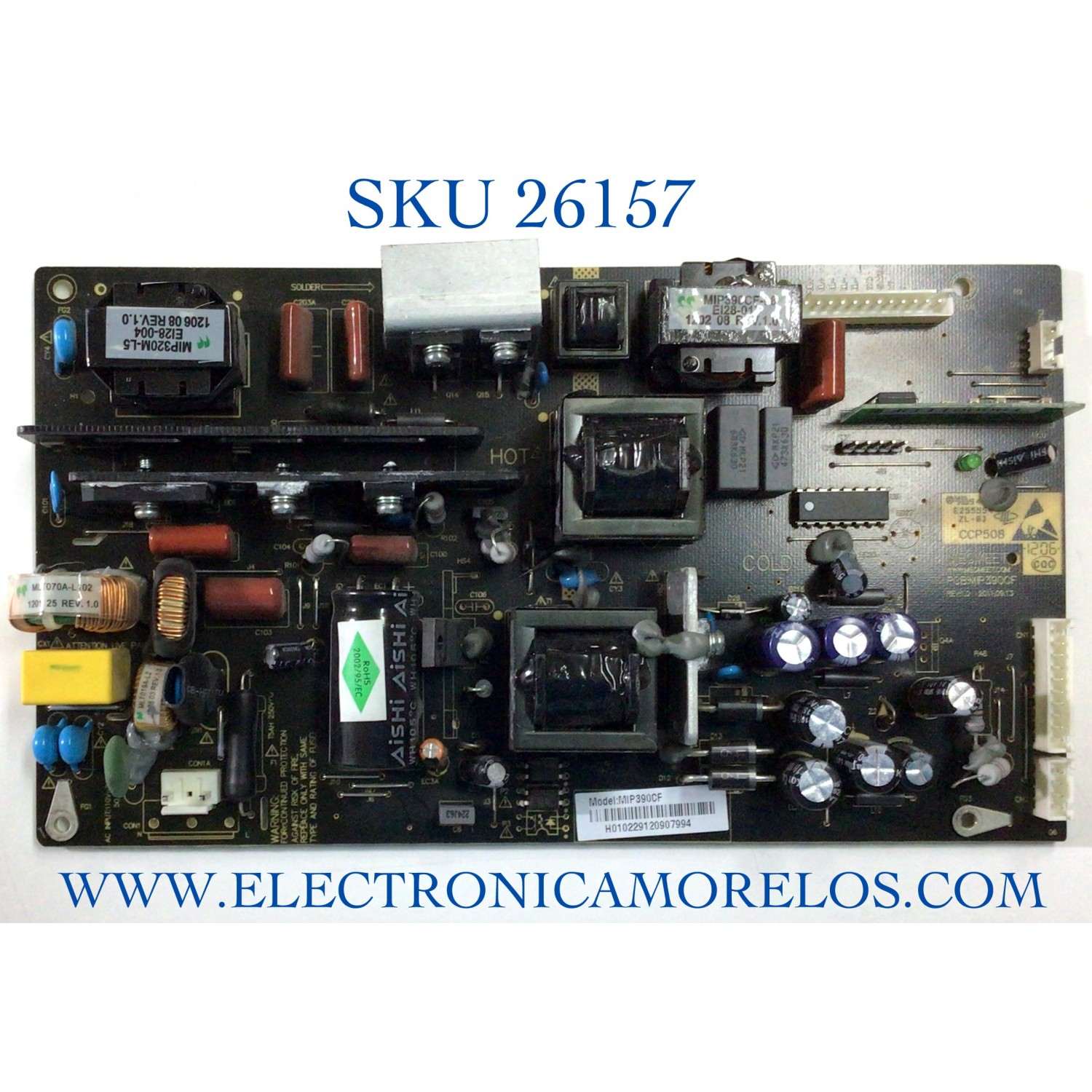 FUENTE PARA TV SCEPTRE NUMERO DE PARTE MIP390CF / H010229120907994 / PANEL V390HJ1-L02 / MODELO X40
