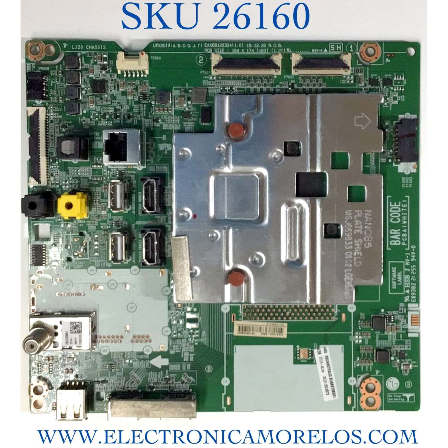 MAIN PARA TV LG NUMERO DE PARTE EBT66708001 / EAX69120304 / 1HEBT000-024E / RU17G6A1LV / PANEL NC860DQF-AAGR5 / MODELO 86UN9070AUD.BUSWLKR / 86UN9070AUD