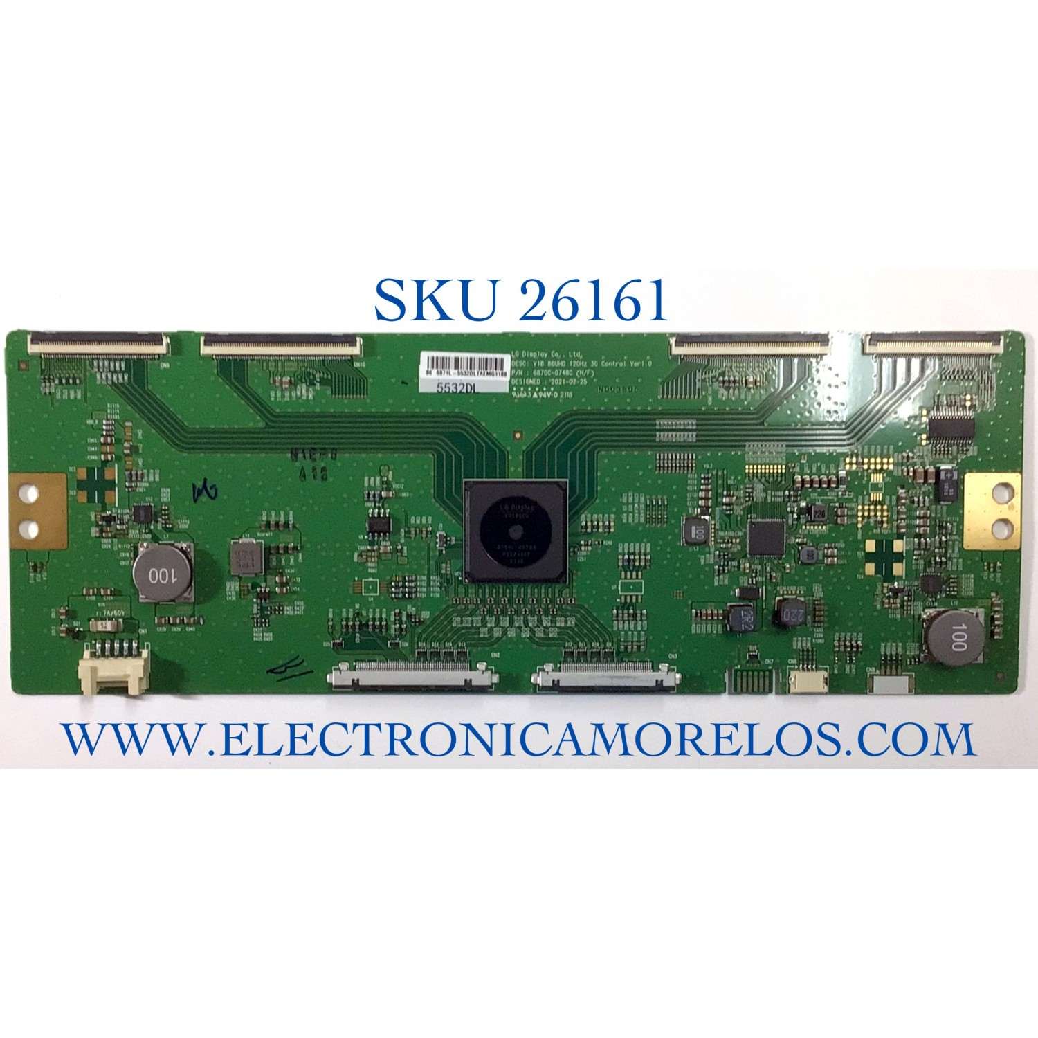 T-CON PARA TV LG NUMERO DE PARTE 6871L-5532D / 6870C-0748C / 5532DL / PANEL NC860DQF-AAGR5 / MODELO 86UN9070AUD.BUSWLKR / 86UN9070AUD