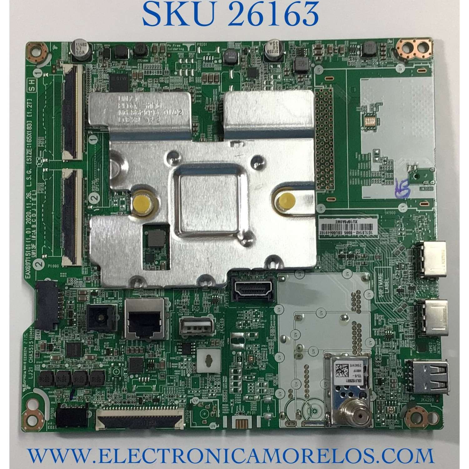 MAIN PARA TV LG NUMERO DE PARTE EBU66449102 / EAX69715101 / 1G1L01H2-0005 / XU16P6A0ME / PANEL NC500DQG-AAKX3 / MODELO 50UP7560AUD.BUSYLJM / 50UP7560AUD