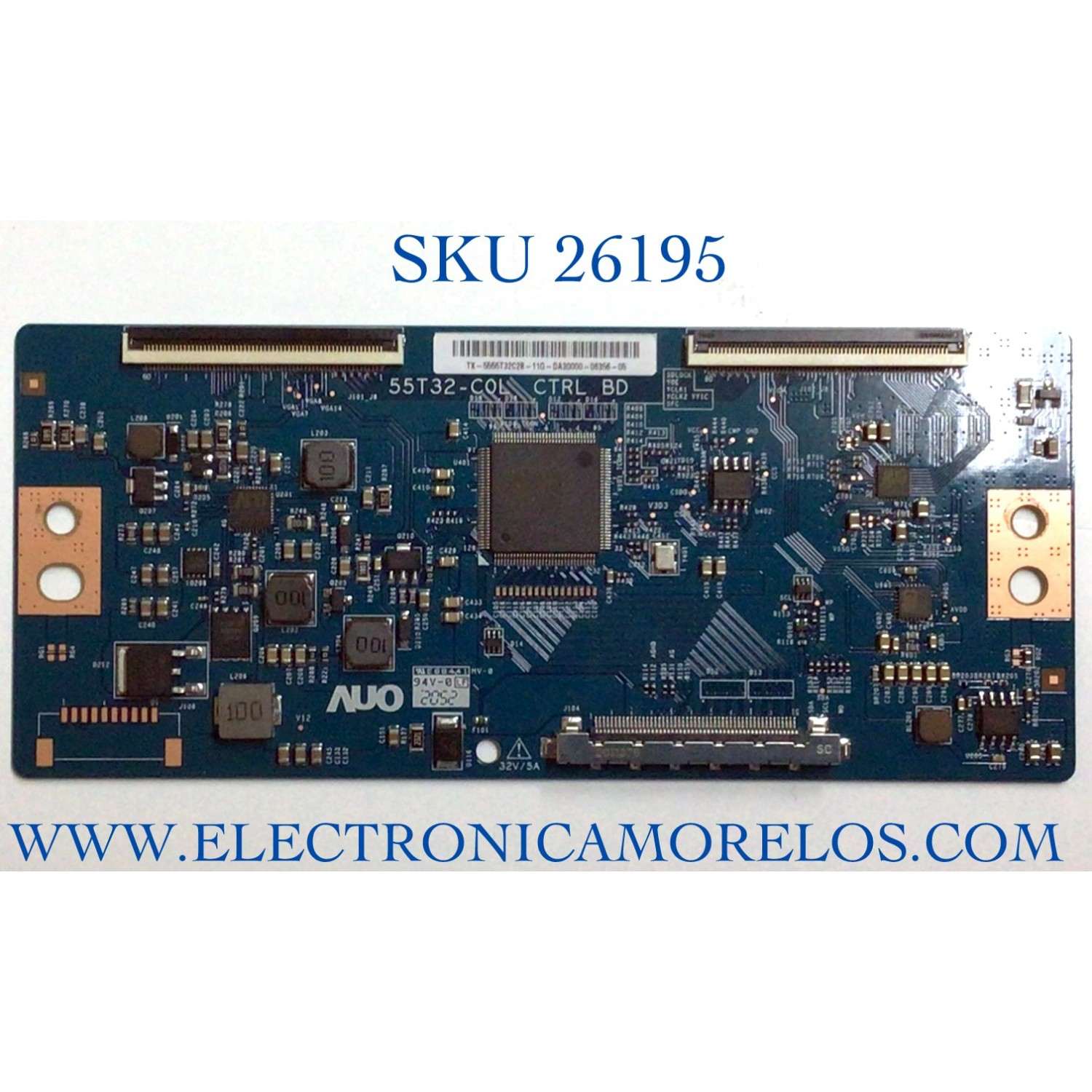 T-CON PARA TV INSIGNIA NUMERO DE PARTE 55.55T32.C28 / 5555T32C28 / 55T32-C0L CTRL BD / PANEL TPT550U1-QVN05.U REV:S57B1BC / DISPLAY T550QVN05.7 / MODELO NS-55F301NA22 / SB-V-55-4KHDR