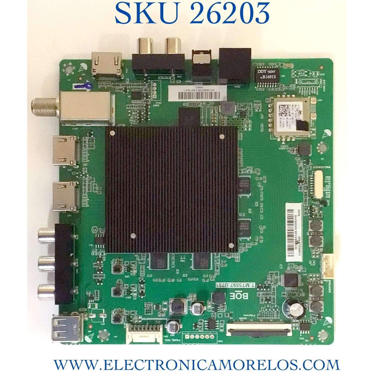 MAIN PARA TV VIZIO NUMERO DE PARTE 320045977111005 / T.MT5597.U751 / 3200550893 / H18093125-0A04318 / 3C9BD615F421 / PANEL BOEI650Q1_H / MODELO V655-H4 LBPFZZKW / V655-H4