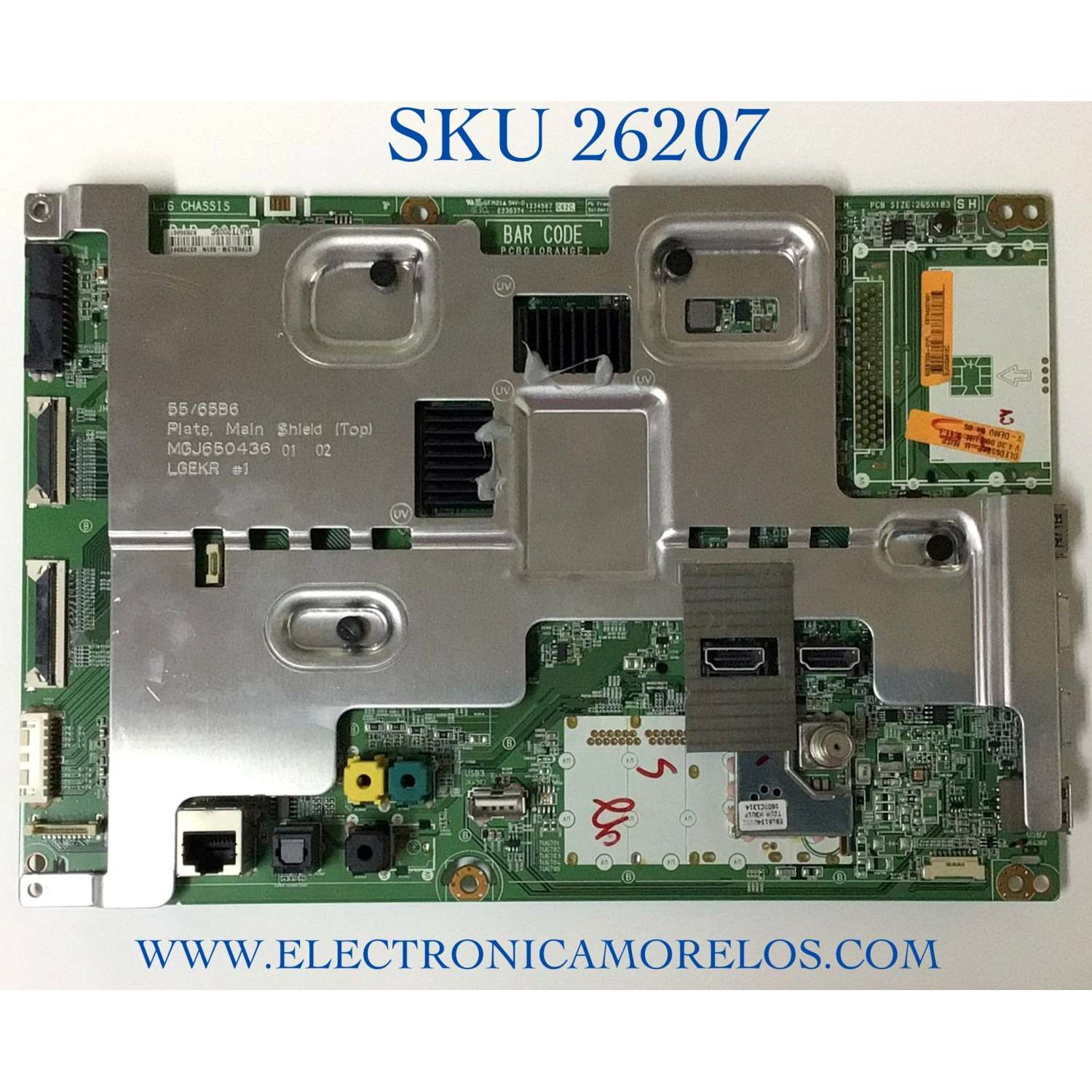 MAIN PARA TV LG NUMERO DE PARTE EBT64257801 / EAX66886304 / 60EBT000-01PL / RY60Q8A12C / PANEL LC654AQD(GJ)(A1) / MODELO OLED65B6P-U.AUSWLJR / OLED65B6P-U / OLED65B6P