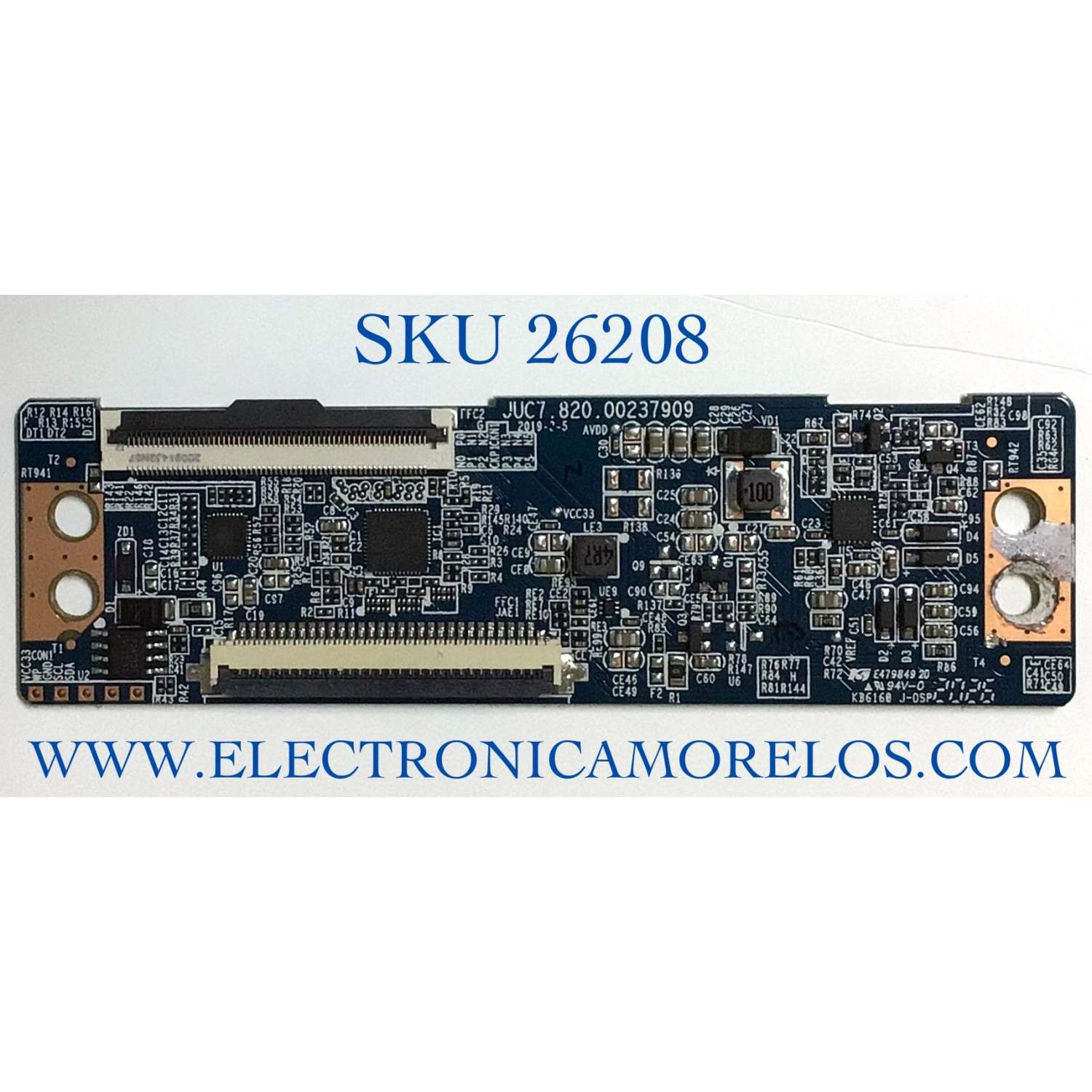 T-CON PARA TV ONN NUMERO DE PARTE JUC7.820.00237909 / JUC7.820.00237909 / E479849 / 99V01DQT063610 / PANEL C320Y19-D6 / MODELO 100012589