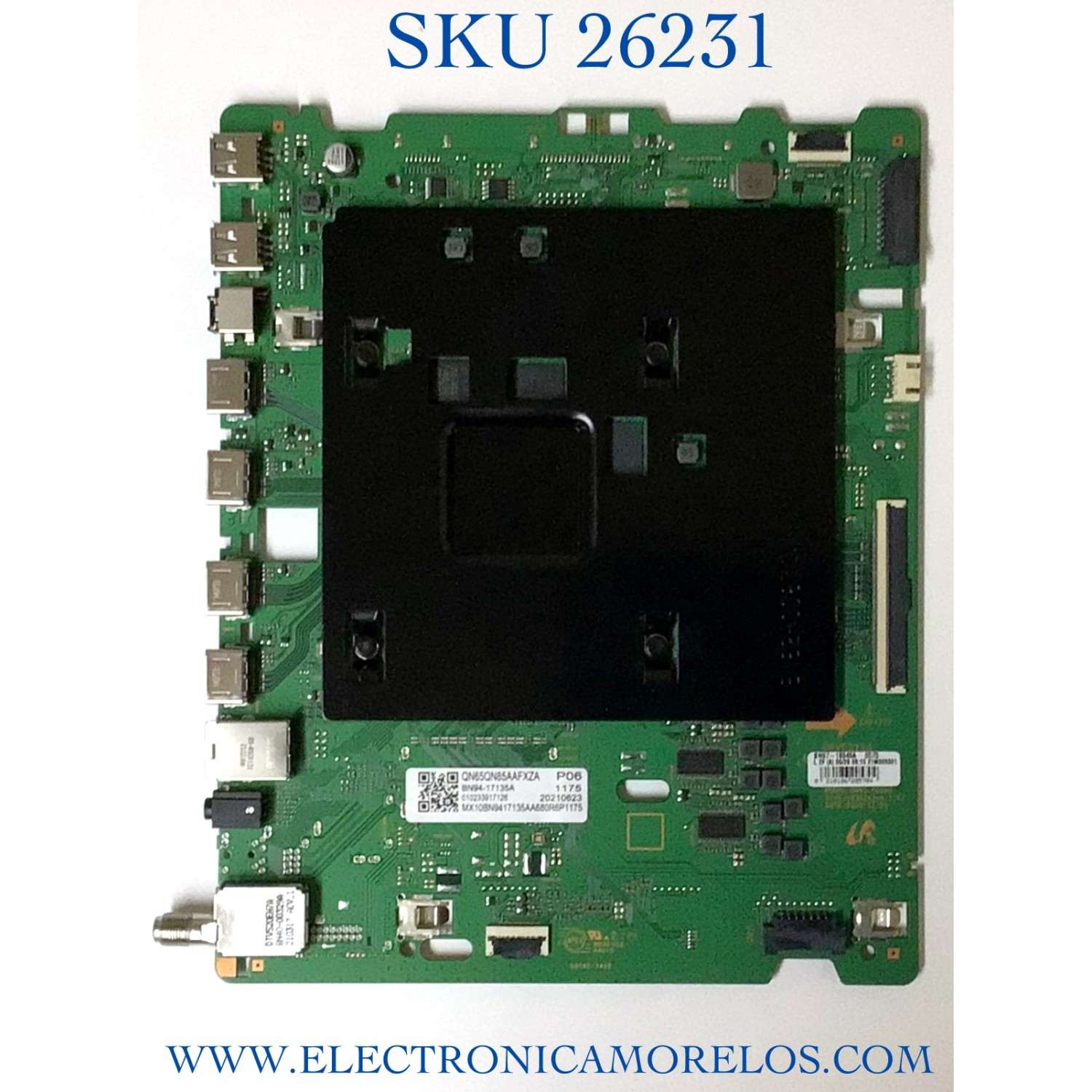 MAIN PARA TV SAMSUNG NUMERO DE PARTE BN94-17135A / BN41-02855 / BN97-18949A / PANEL CY-TA065FMEV5H / MODELO QN65QN85AAFXZA BF03 / QN65QN85AAFXZA / QN65QN85AAF