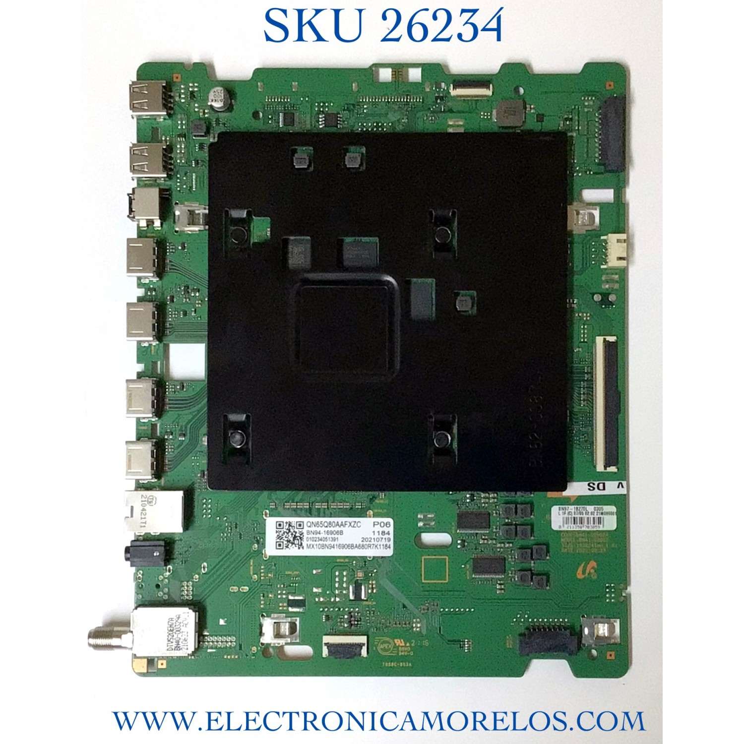 MAIN PARA TV SAMSUNG NUMERO DE PARTE BN94-16906B / BN41-02902A / BN97-18270L / DISPLAY HV650QUB-S9B / PANEL CY-TT065FMEV2H / MODELO QN65Q80AAFXZA BA01 / QN65Q80AAFXZA / QN65Q80AAF