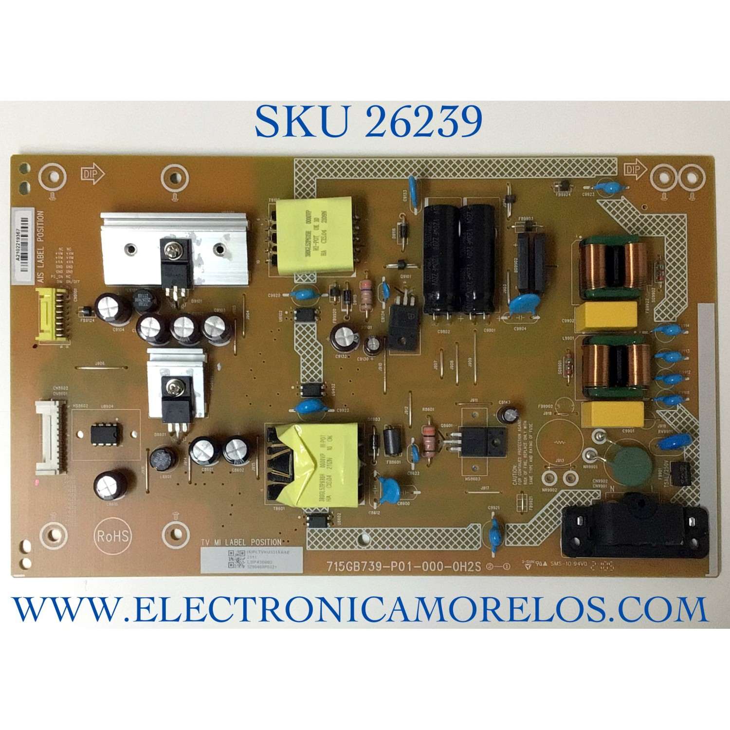 FUENTE PARA TV VIZIO NUMERO DE PARTE PLTVKU331XAAE / 715GB739-P01-000-0H2S / (X)PLTVKU331XAAE / PANEL TPT430B5-GT013.H REV:S1Q / MODELO V435-J01 LTC5E6KX / V435-J01