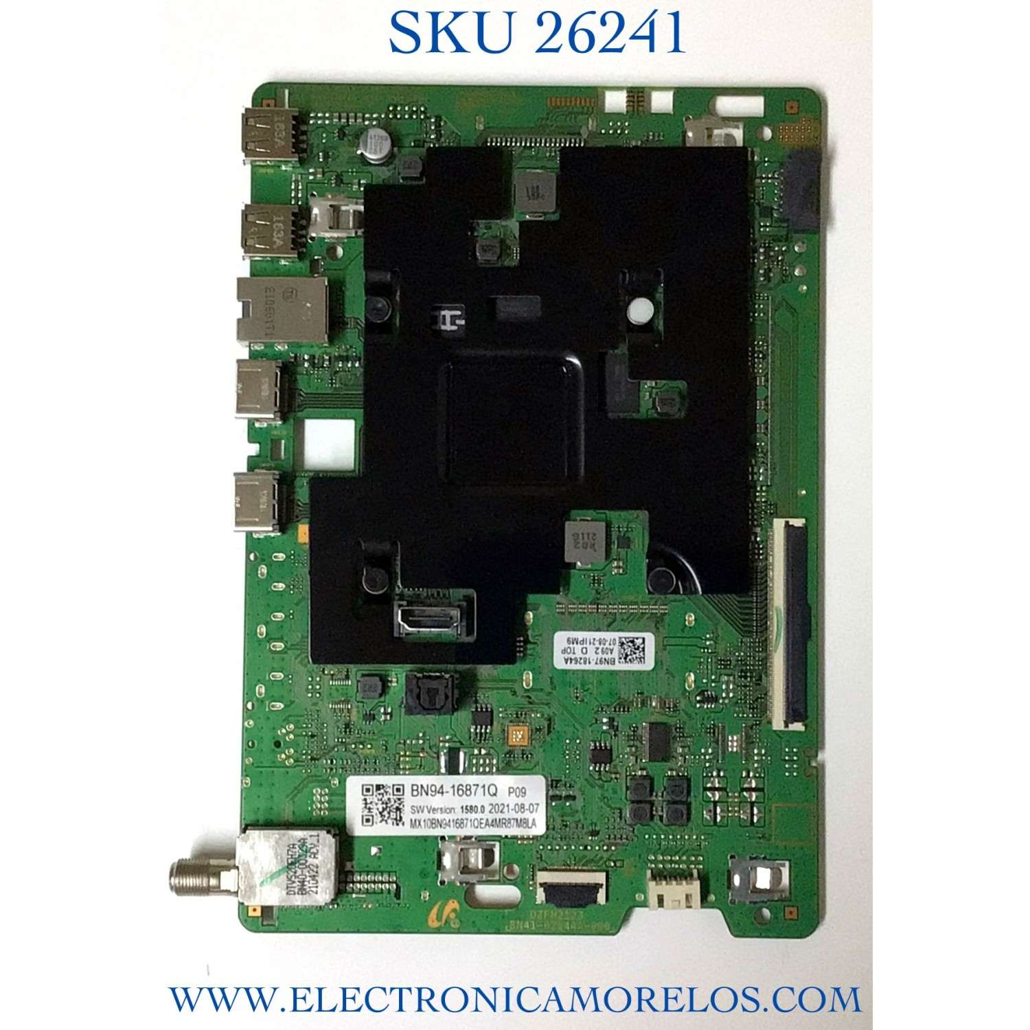 MAIN PARA TV SAMSUNG 4K·UHD·HDR / NUMERO DE PARTE BN94-16871Q / BN41-02844A / BN97-18264A / BN9416871Q / PANEL CY-SA055HGLV4H / DISPLAY LSF550FN17-Q01 / BN96-53697A / BN9653697A / MODELOS UN55AU8000FXZA FF05 / UN55AU8000FXZA FJ13 / UN55AU8000BXZA FF05