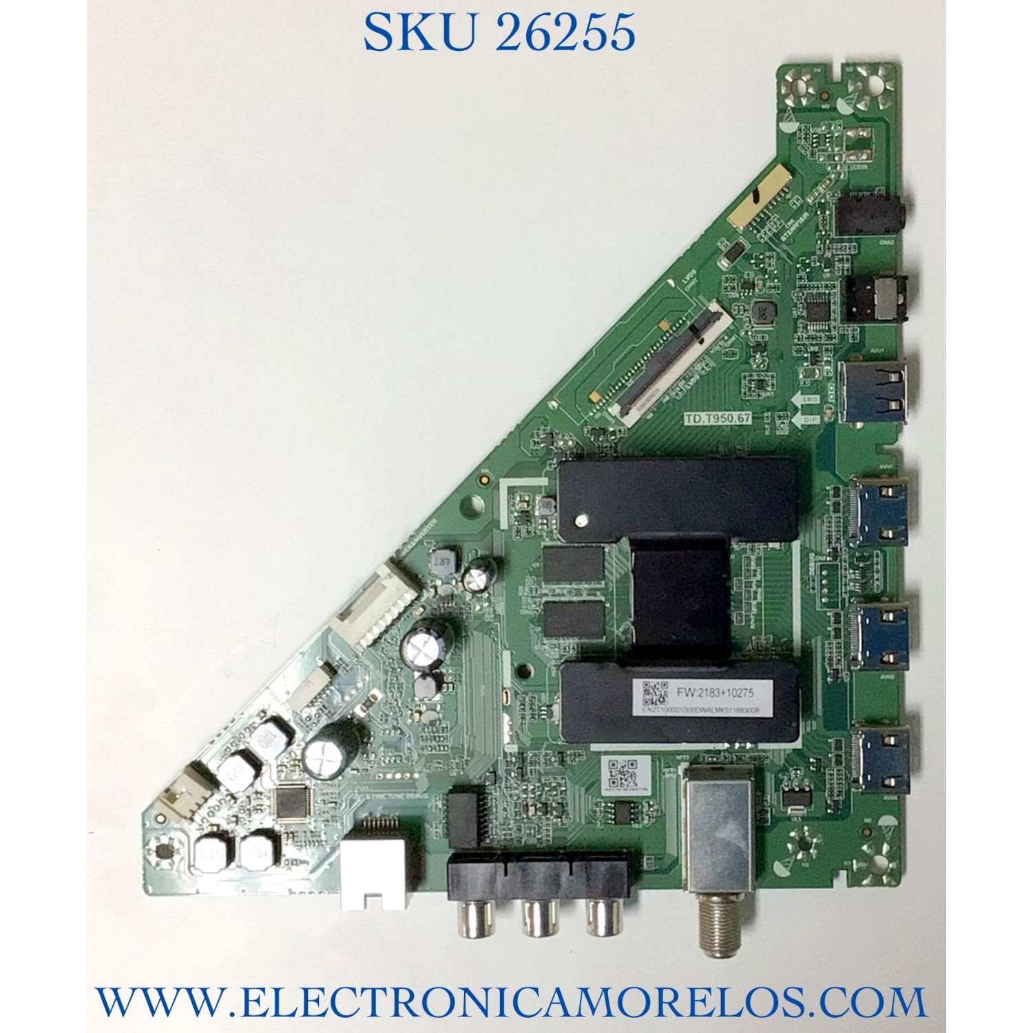MAIN PARA TV TOSHIBA NUMERO DE PARTE CN2T100001G / TD.T950.67 / CN2T100001G00DWALMK51168300B / N20114136-0A01149 / MODELO 43LF421U21