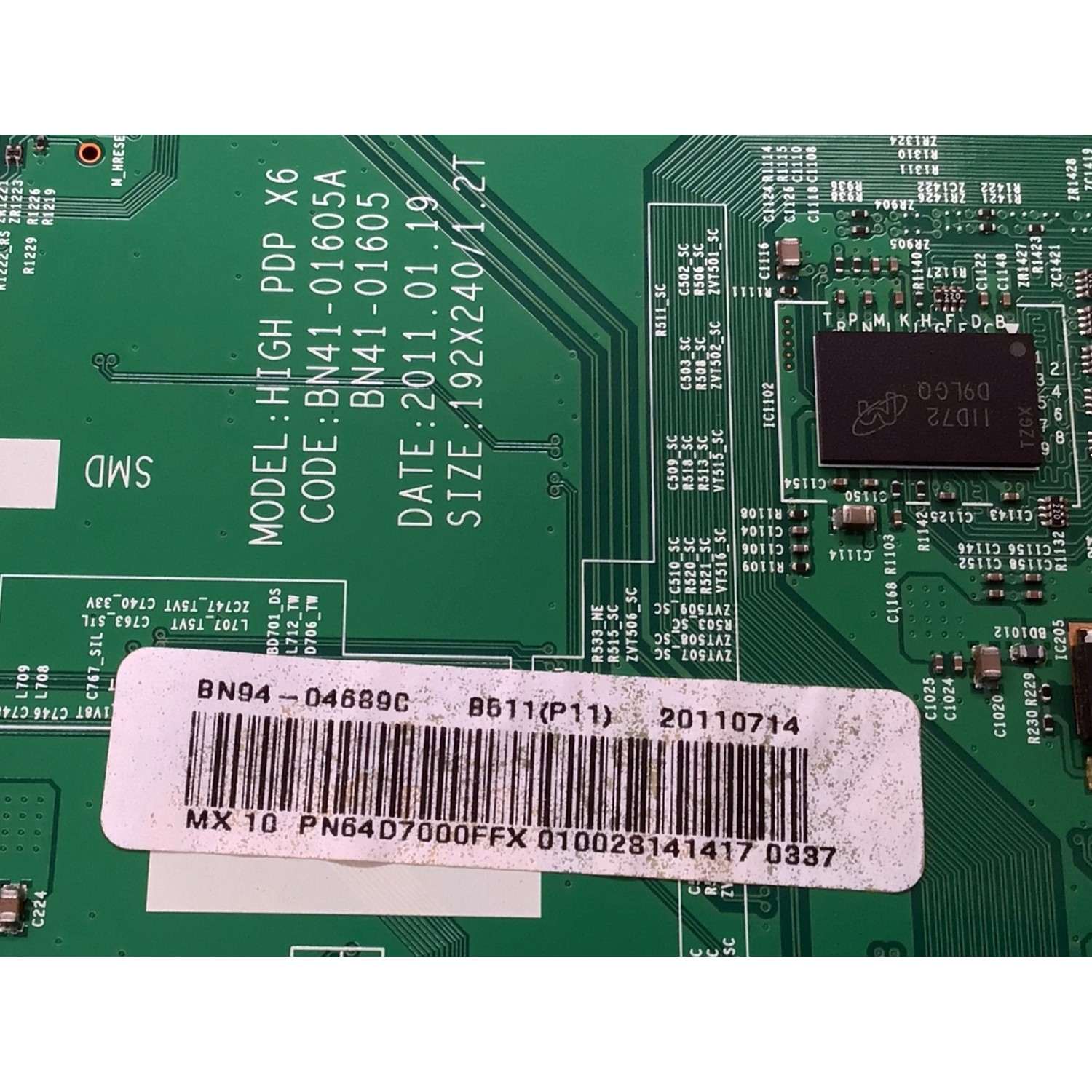 MAIN PARA TV SAMSUNG / NUMERO DE PARTE BN94-04689C / BN41-01605A / BN97-05522E / BN9404689C / PANEL S63FH-YB06 / MODELO PN64D7000 / PN64D7000FFXZA I201 - Imagen 3