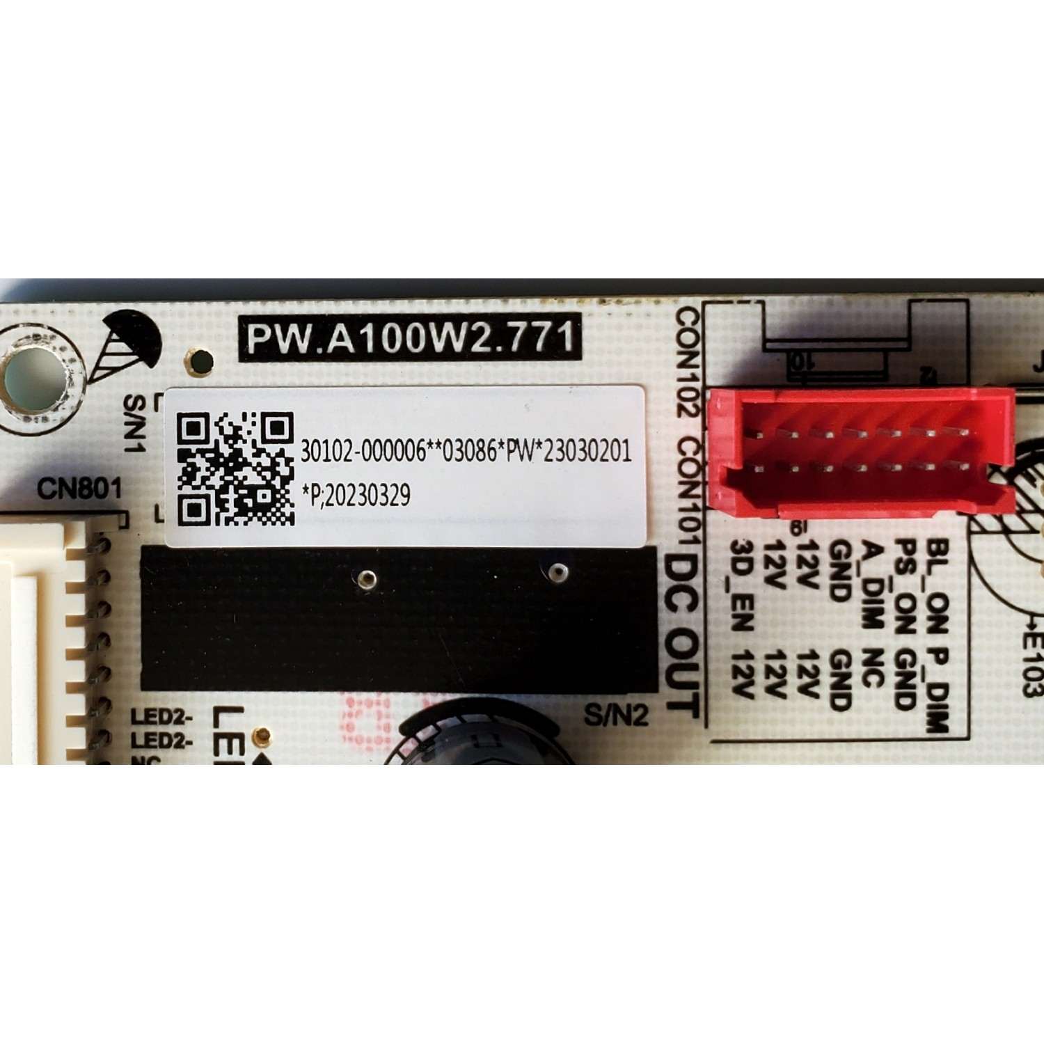 FUENTE DE PODER PARA TV TCL / NUMERO DE PARTE 30102-000006 / PW.A100W2.771 / P23030201 / 20230329 / DISPLAY ST4251D02-1 VER.2.1 / MODELO 43S470G - Imagen 4