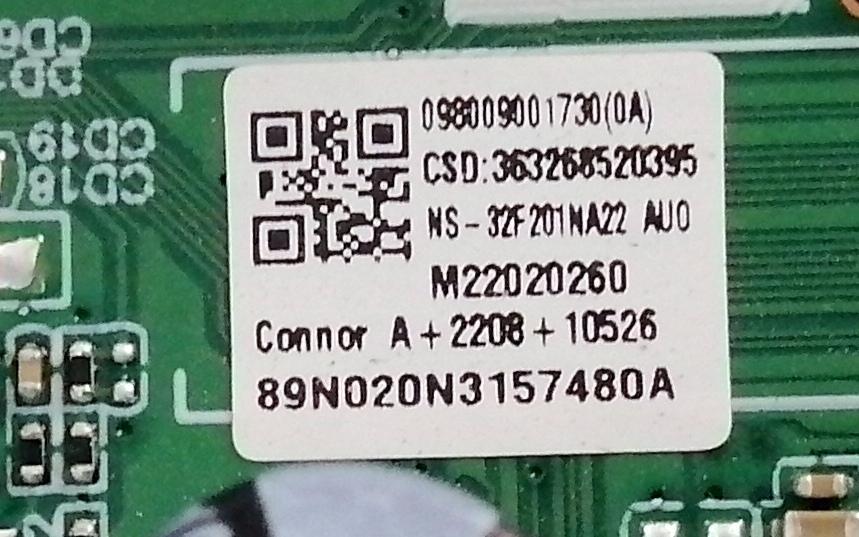 MAIN PARA TV INSIGNIA HD ((FIRE TV)) / NUMERO DE PARTE 098009001730 / TD.950.67 / 363268520395 / 0980-0900-1730 / 89N020N3128080A / DISPLAY T320XVN02.G / MODELO NS-32F201NA22 - Imagen 4
