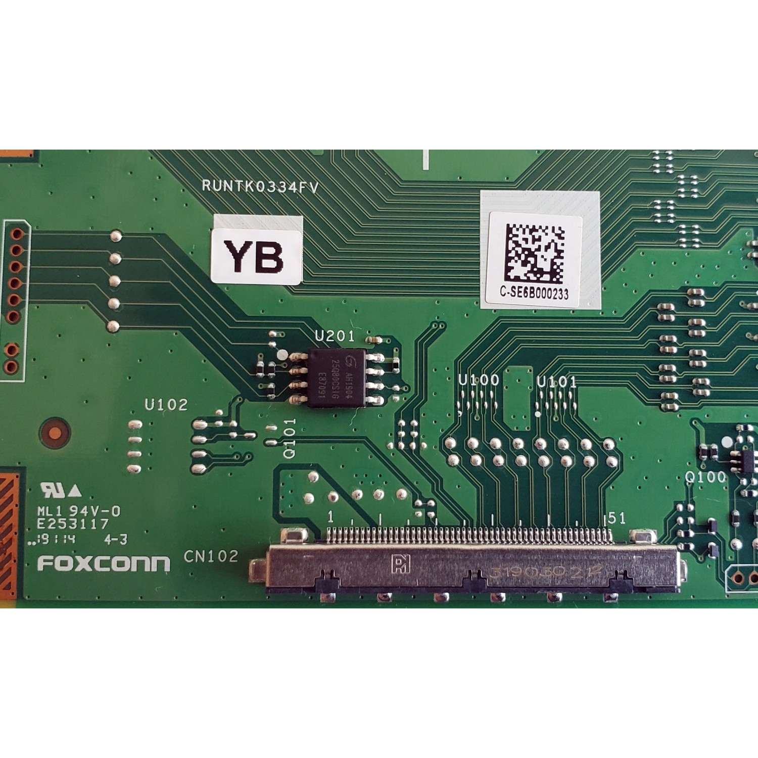 T-CON ORIGINAL PARA TV LG / NUMERO DE PARTE RUNTK0334FVYB / 1P-0171X00-40SB / RUNTK0334FV YB / E253117 / PANEL NC600DQE / DISPLAY JE601R3HB37 / MODELOS 60UK6090PUA / 60UK6090PUA.BUSMLJR / 60UM6900PUA / 60UM6900PUA.AUSMLOR / 60UM6900PUA.BUSMLOR / 60UL3E-B - Imagen 2