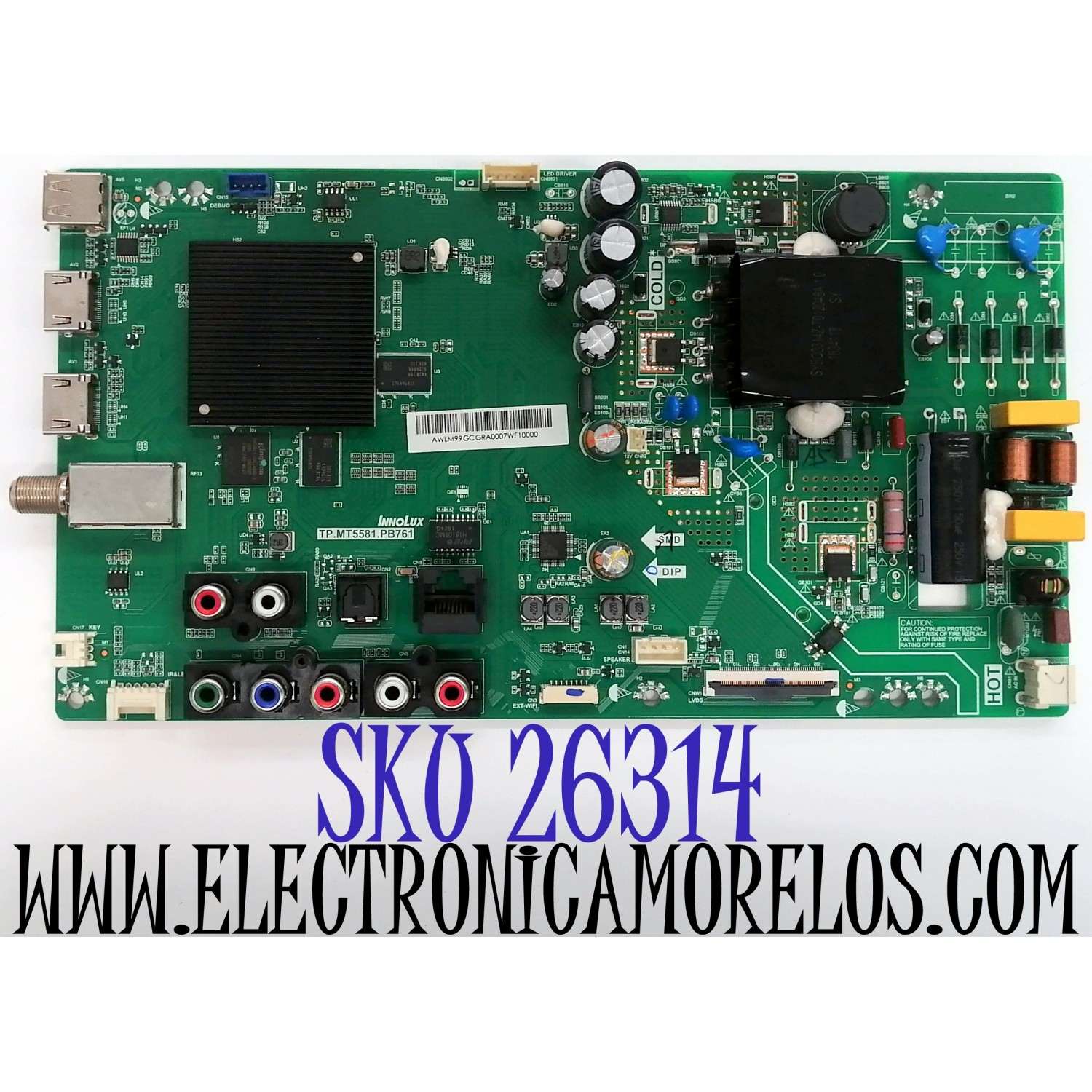 MAIN FUENTE COMBO PARA TV VIZIO ORIGINAL FHD SMARTCAST / NUMERO DE PARTE A18084505 / TP.MT5581.PB761 / V400HJ9-D03 / AWLM99GCGRA0007WF10000 / 191E24526B / DISPLAY V400HJ9-D03 / MODELO D40F-J09 LINID4MX