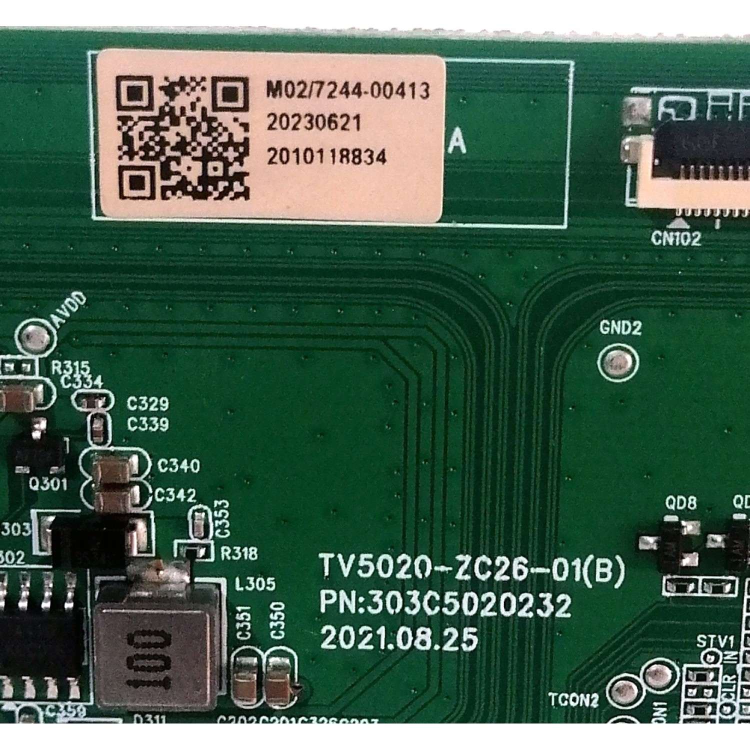 T-CON PARA TV JVC / NUMERO DE PARTE 515C5020M02 / 303C5020232 / TV5020-ZC26-01 / TV5020-ZC26-01(B) / 20230621 / 2010118834 / DISPLAY HF500QUB-F20 / MODELOS LT-50MAW625 / 100012585 / 100133204 / E4AA50R - Imagen 3