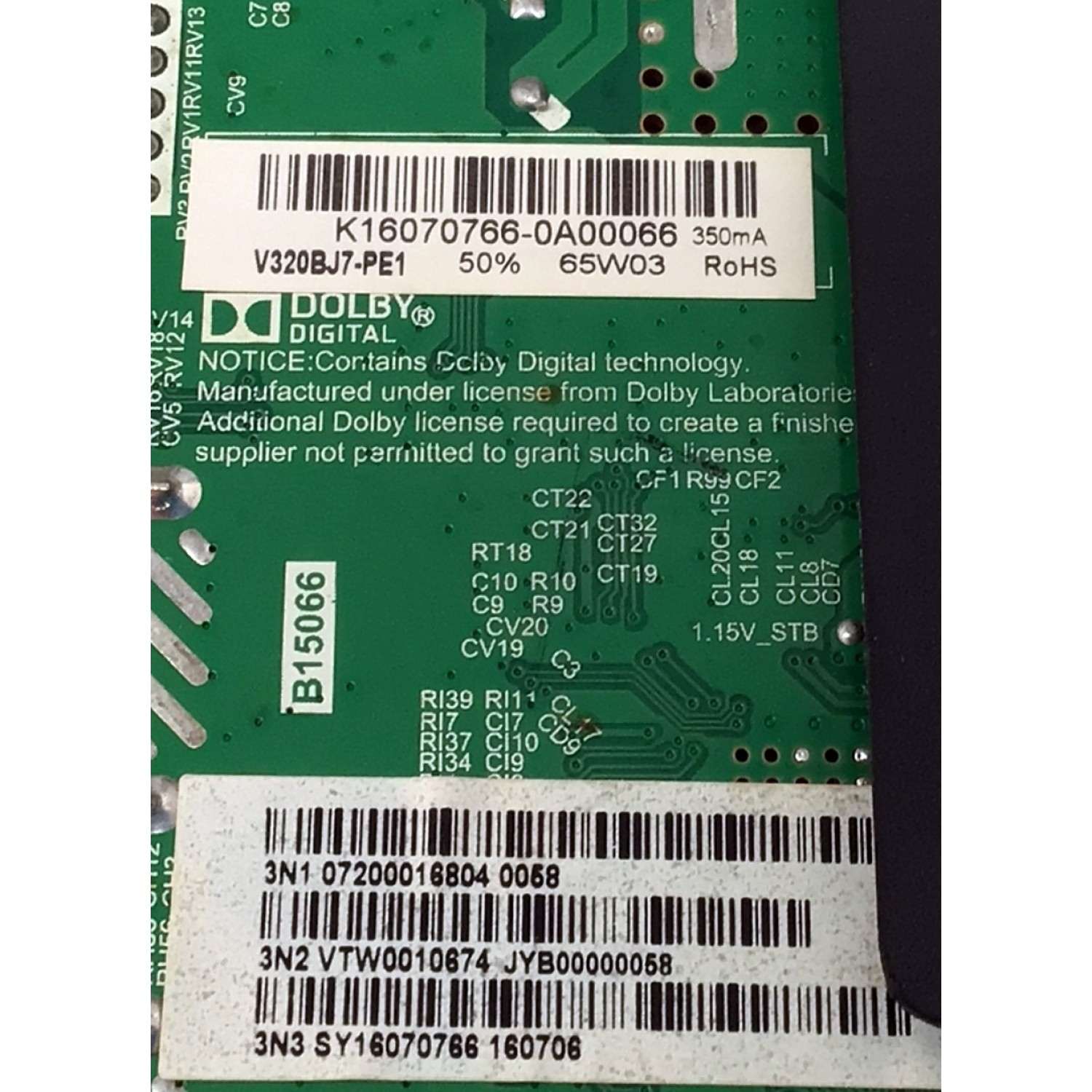 MAIN FUENTE ((COMBO)) PARA TV INFOCUS / NUMERO DE PARTE K16070766 / TP.MS3393.PB801 / SY16070766 / DISPLAY V320BJ7-PE1 / MODELO IM-32ED800 - Imagen 2