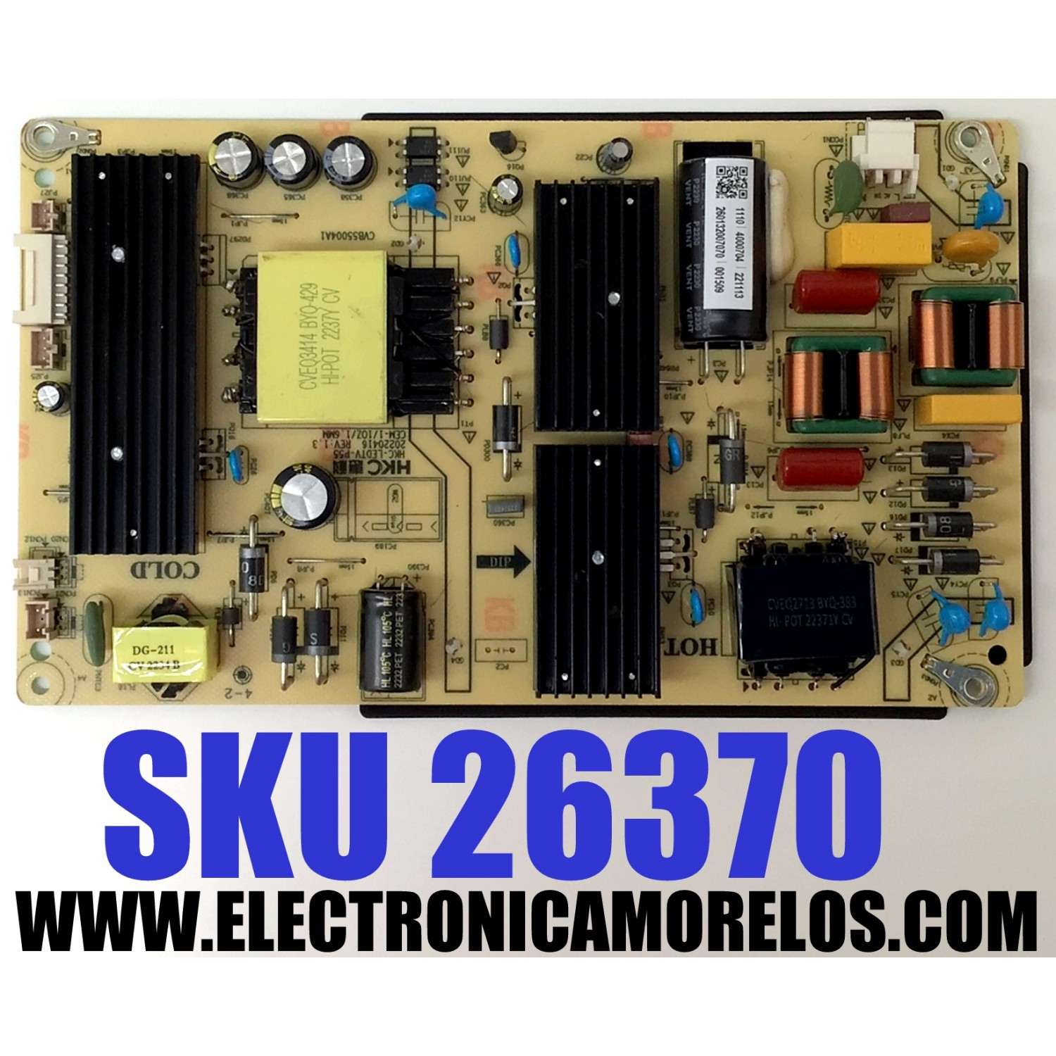 FUENTE DE PODER PARA TV WESTINGHOUSE / NUMERO DE PARTE 260132007070 / HKC-LEDTV-P55 / CVB55004A1 / 7.TB55004A1D00.A40 / CEM-1/10Z/1.6MM / 20220416 REV:1.3 / DISPLAY PT550GT05-1 VER.2.0 / MODELO WR55UX4212 / WR50UT4212