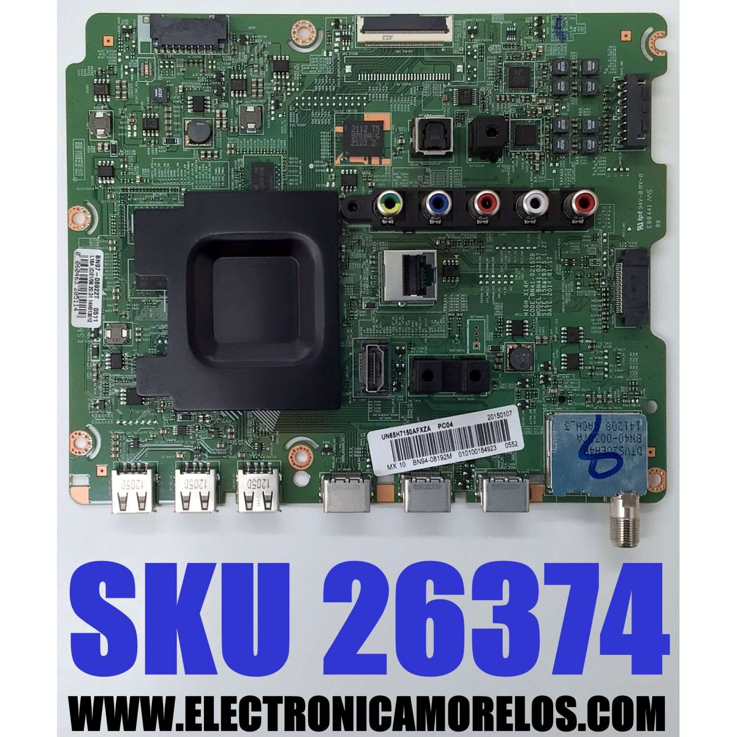 MAIN PARA TV SAMSUNG FHD ((SMART TV)) / NUMERO DE PARTE BN94-08192M / BN41-02157B / BN97-08922T / BN9408192M / MODELO UN65H7150 / UN65H7150AFXZA
