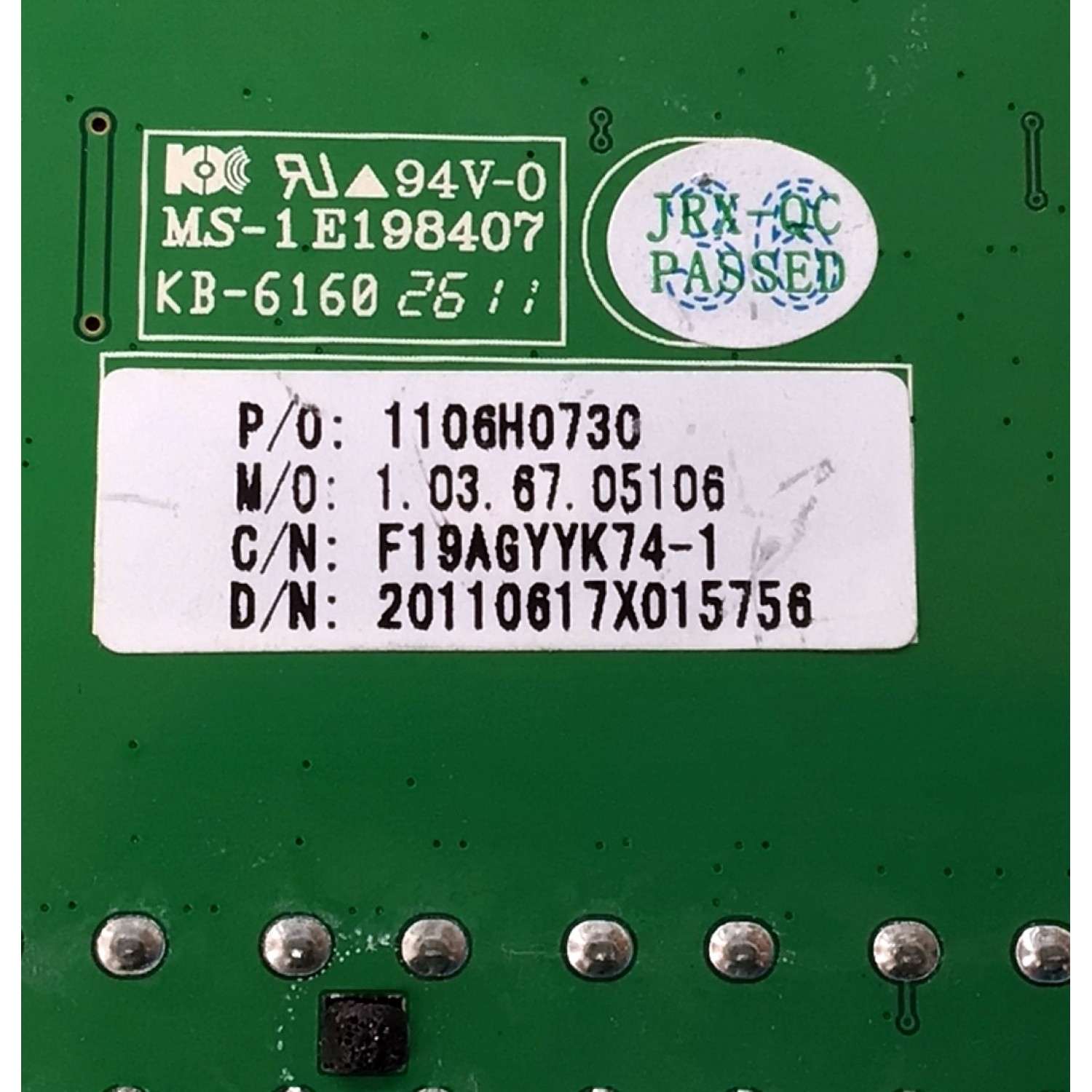 MAIN PARA TV SEIKI / NUMERO DE PARTE 1106H0730 / CV318H-D / F19AGYYK74-1 / 20110617X015756 / DISPLAY HV320WXC-100 / MODELO SC323FI - Imagen 4