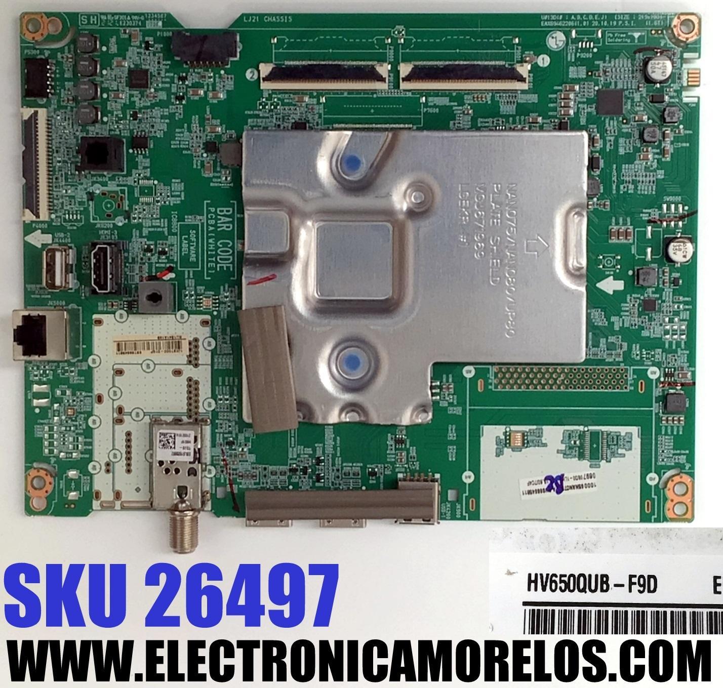 MAIN PARA TV LG NANOCELL 4K·UHD·HDR ((SMART TV)) / NUMERO DE PARTE EBT66645811 / EAX69462206 / EAX69581203 / EAX69462206(1.0) / EAX69581203(1.0) / PANEL NC650TQG-ABKP3 / DISPLAY HV650QUB-F9D / MODELO 65NANO75UPA / 65NAN075UPA / 65NANO75UPA.BUSGLKR - Imagen 1