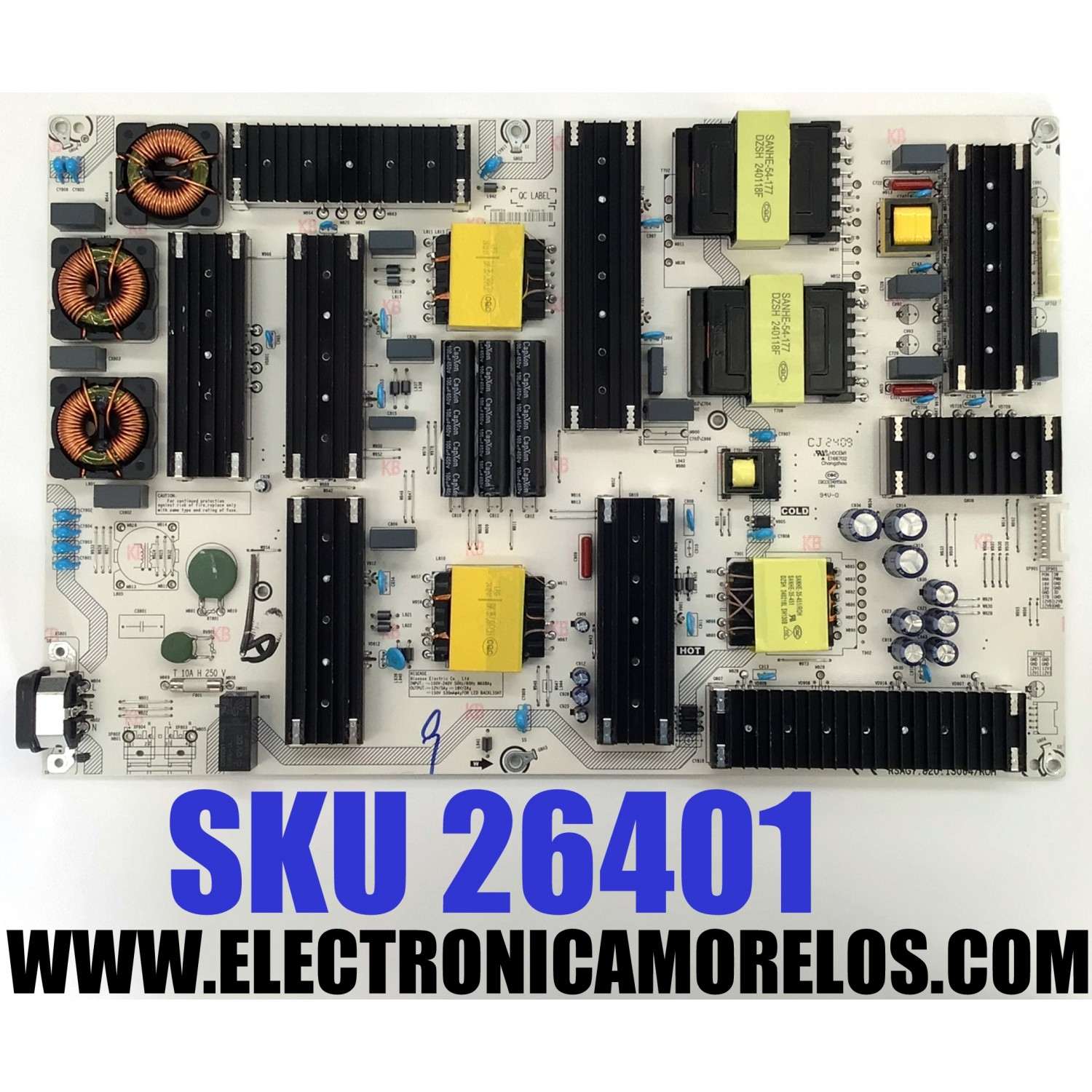 FUENTE DE PODER ORIGINAL PARA TV HISENSE QLED / NUMERO DE PARTE 400926 / RSAG7.820.13064/ROH / 13064-K / E166702 / CQC13134095636 / PANEL HD850H1U51-TBLF\S0\GM\ROH / DISPLAY T850QVN03.4 / MODELO 85QD6N / 85QD75N