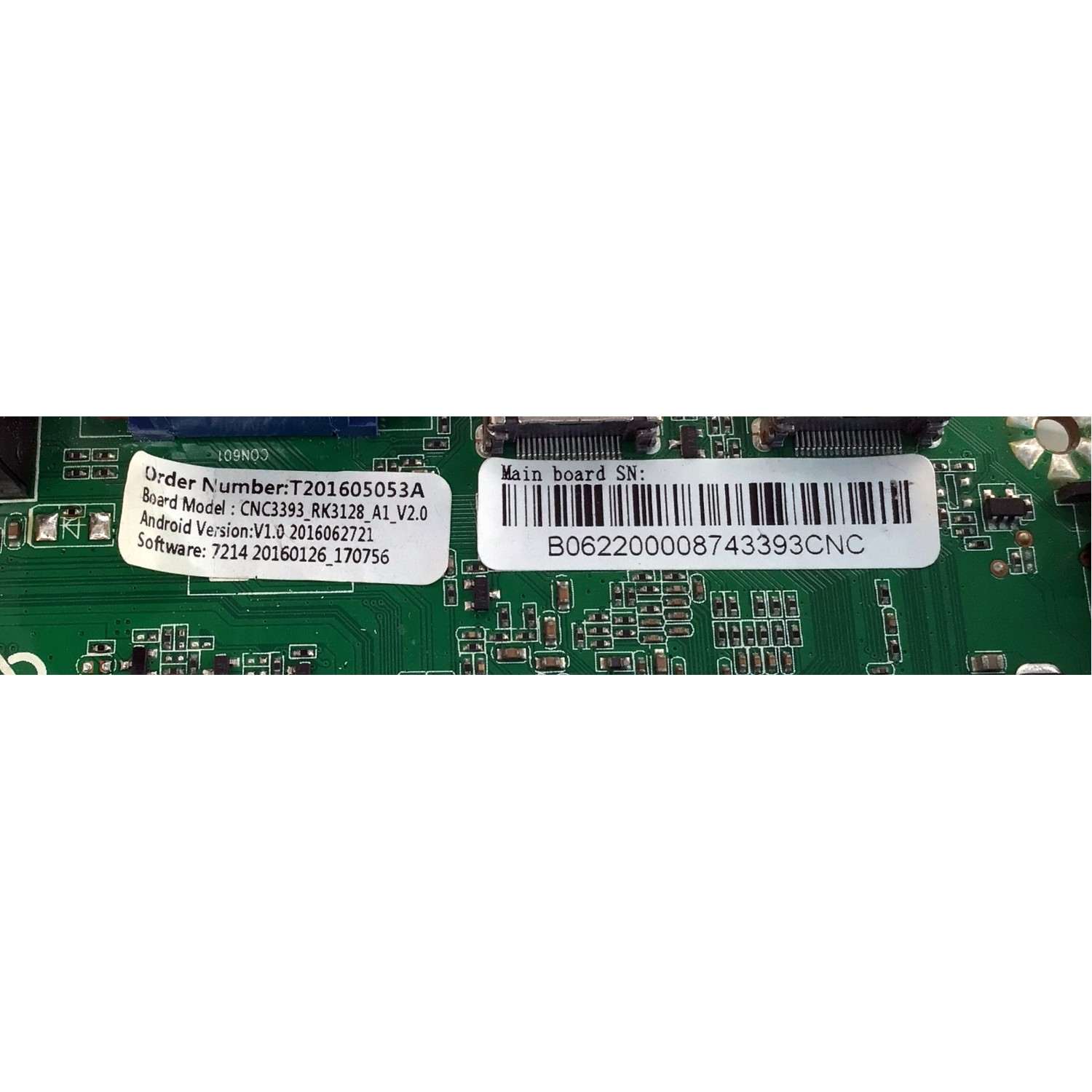MAIN PARA TV GHIA / NUMERO DE PARTE T201605053A / CNC3393 / CNC3393_RK3128_A1 VER:1.1 / CNC3393_RK3128_A1_V2.0 / V1.0 2016062721 / 7214 20160126_170756 / MODELO GDE240FS5 - Imagen 2