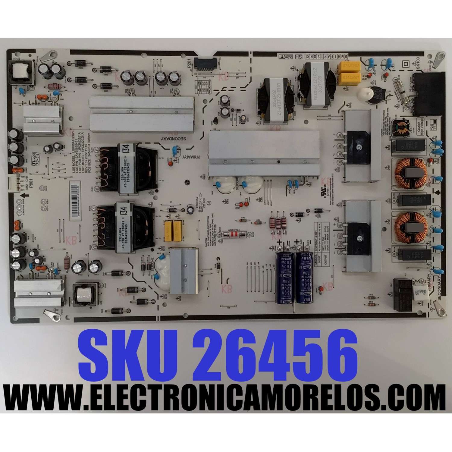 FUENTE DE PODER PARA TV LG / NUMERO DE PARTE EAY65895431 / LGP86AT-23U1 / 65895431 / 3PCR03201A / MODELOS 86UR8750PSA / 86UR8750PSA.BWMFLKR / 86UR8000AUA / 86UR8000AUA.BUSWLKR / 86UT7550PUA / 86UT7550PUA.BUSFLKR / 86UT7550AUA / 86UT7550AUA.BUSFLKR