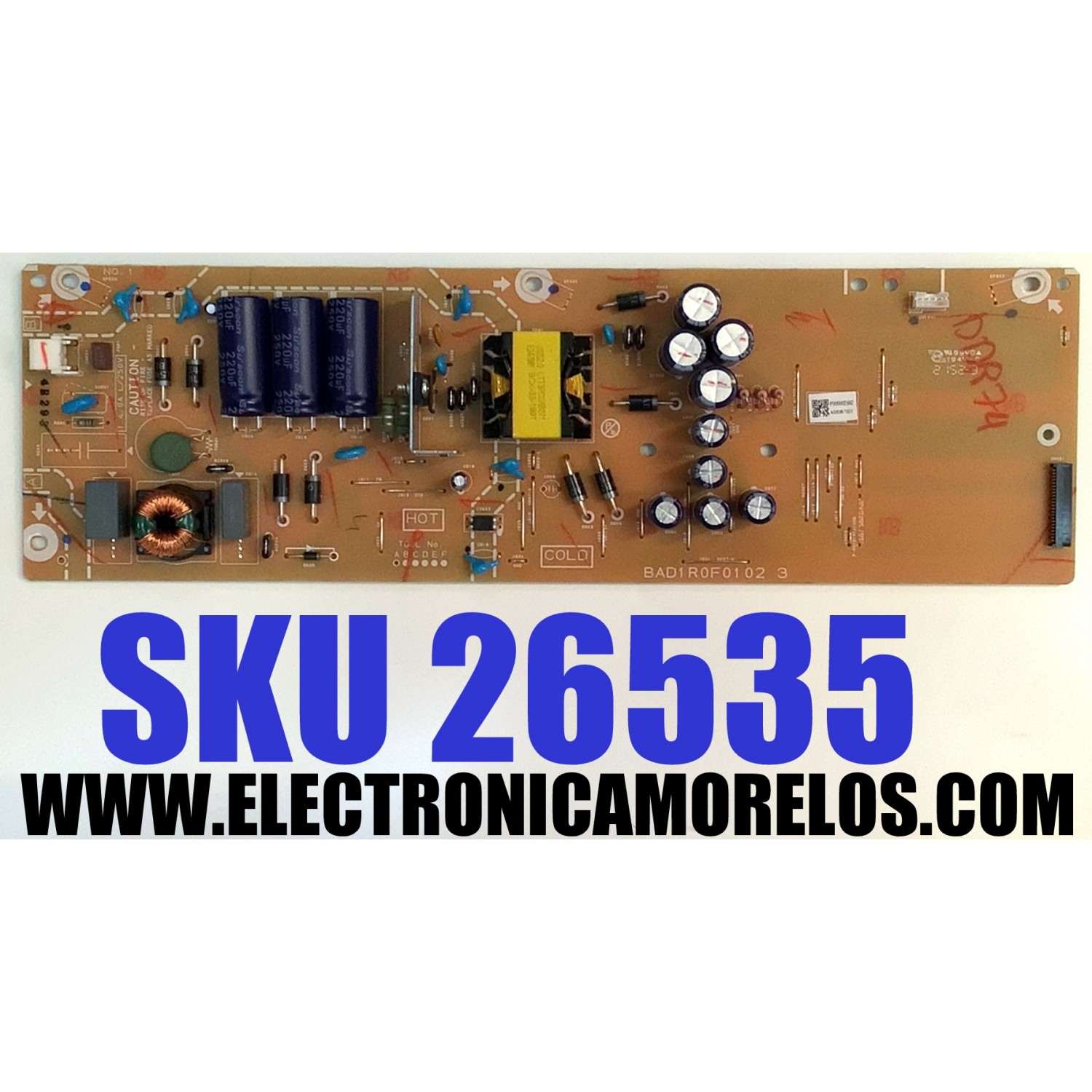 FUENTE DE PODER PARA TV PHILIPS / NUMERO DE PARTE ADDR7023 / BAD1R0F0102 3 / BAD1R0F01023 / BAD1R0F01 02 3 / PANEL UCFR3XT / DISPLAY HV550QUB-F70 REV.2.0 / MODELO 55PFL4756/F7 / 55PFL4756/F7 ME3
