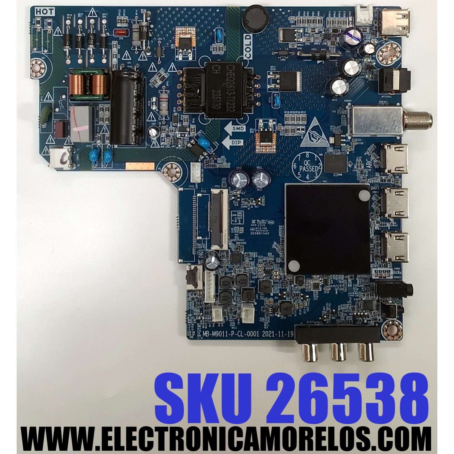 MAIN FUENTE COMBO ORIGINAL PARA TV DAEWOO ROKU TV / NUMERO DE PARTE MB-M9011-P-CL-0001 / MBA-RKM9011-FC-A0004 / 31V31AR / 2E08615A0 / PANEL C400Y21-G5 / DISPLAY V400HJ9-PE1 REV.C4 / MODELO DAW40FR