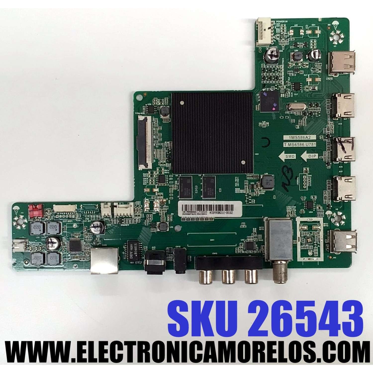 MAIN PARA TV PIONEER HD ((SMART TV)) / NUMERO DE PARTE SVS586TA05-MA200CK / T.MS6586.U781 / 1MS586A2 / V8-MS586NA-LF1V120 / PANEL LC650EGY (SK)(M3) / MODELO PLE-65S08UHD