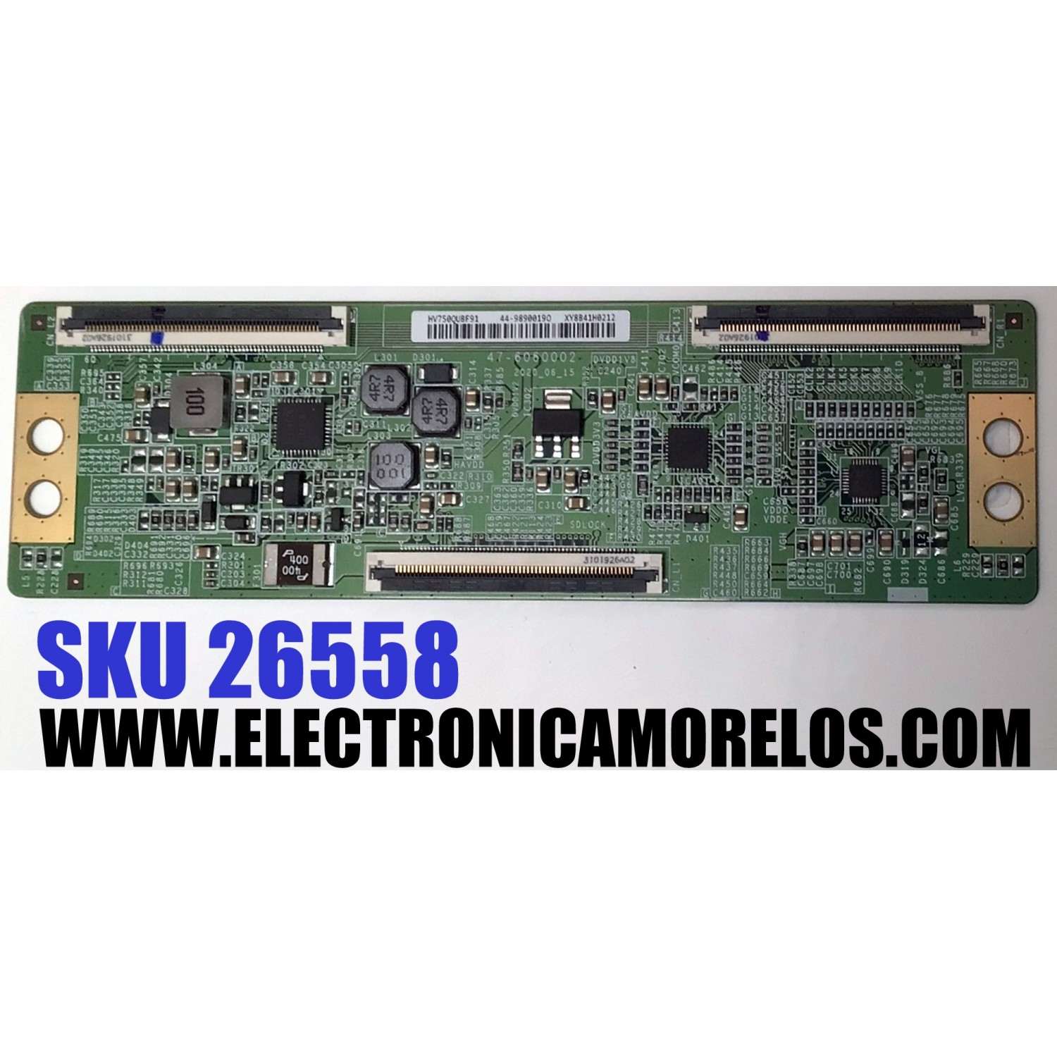 T-CON ORIGINAL PARA TV VIZIO / NUMERO DE PARTE 44-98900190 / 47-6060002 / 44-9890019O / HV750QUB-F91 / XY8841H0212 / PANEL BOEI750WQ1 / DISPLAY HV750QUB-F91 / MODELO V4K75M-0804 / V755X-K04 / V4K75C-0804 / V755M-K04