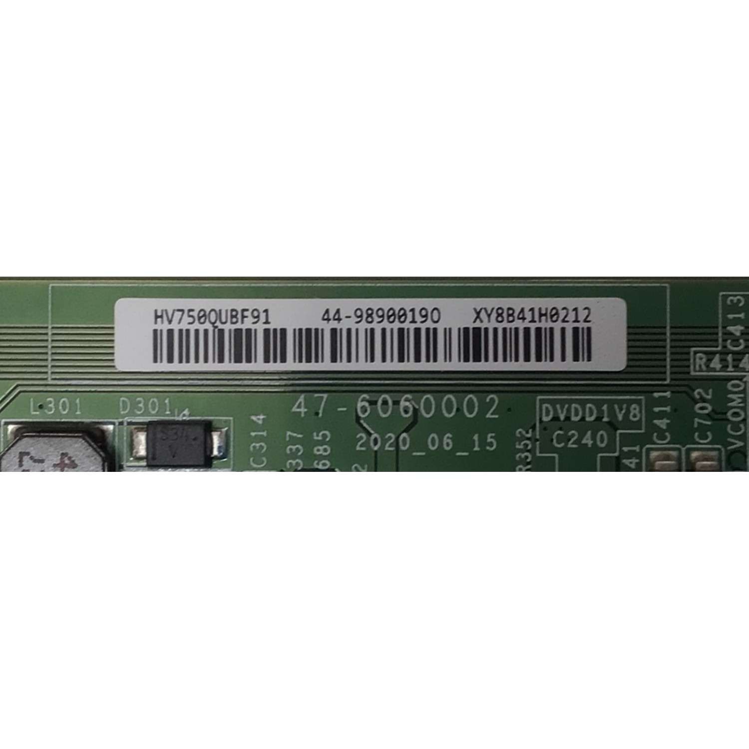T-CON ORIGINAL PARA TV VIZIO / NUMERO DE PARTE 44-98900190 / 47-6060002 / 44-9890019O / HV750QUB-F91 / XY8841H0212 / PANEL BOEI750WQ1 / DISPLAY HV750QUB-F91 / MODELO V4K75M-0804 / V755X-K04 / V4K75C-0804 / V755M-K04 - Imagen 2
