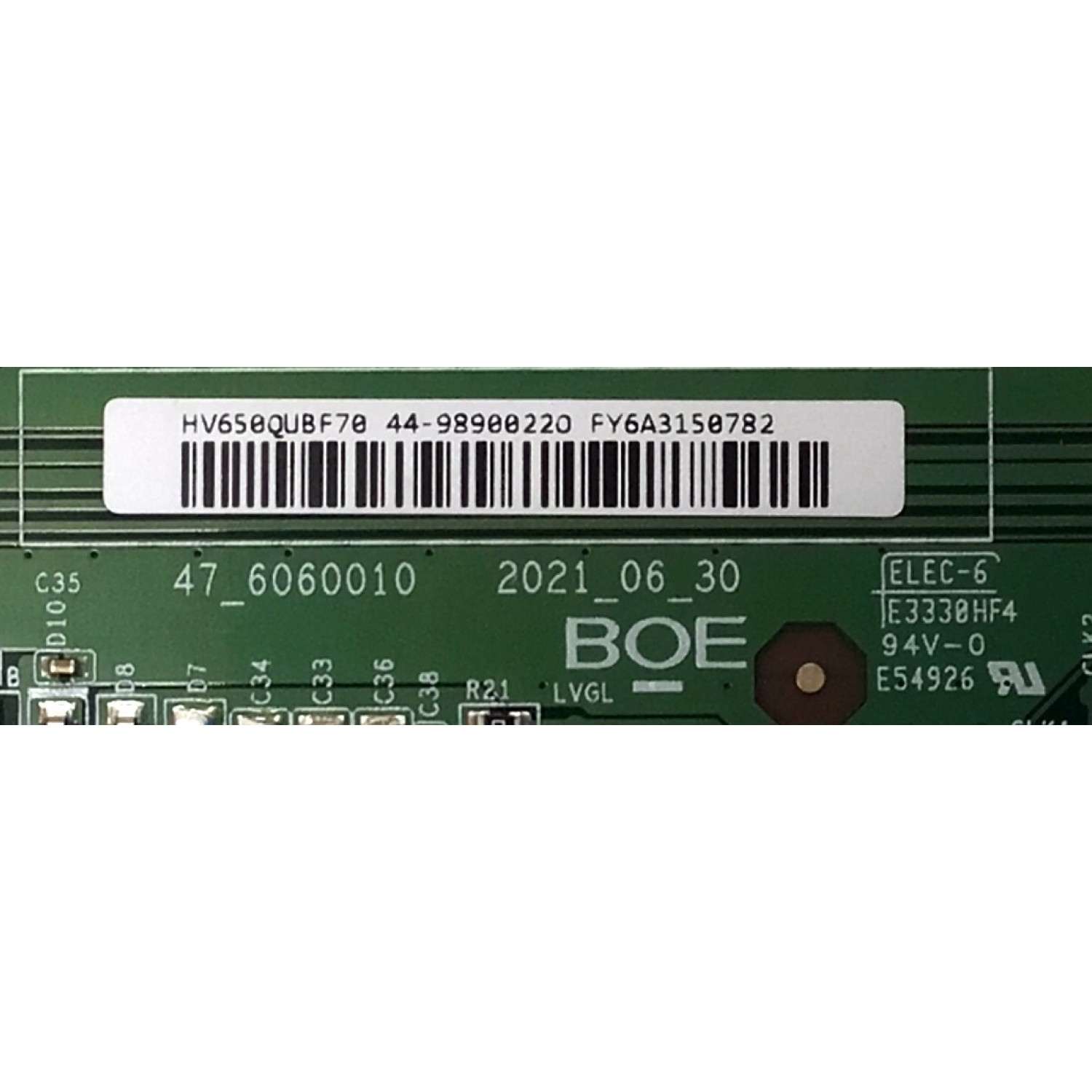 T-CON PARA TV VIZIO / NUMERO DE PARTE 44-98900220 / 47_6060010 / HV650QUBF70 / 44-9890022O / DISLAY HV650QUB-F70 / MODELOS V655M-K04 / M65Q6M-K04 / V655-J04 - Imagen 2
