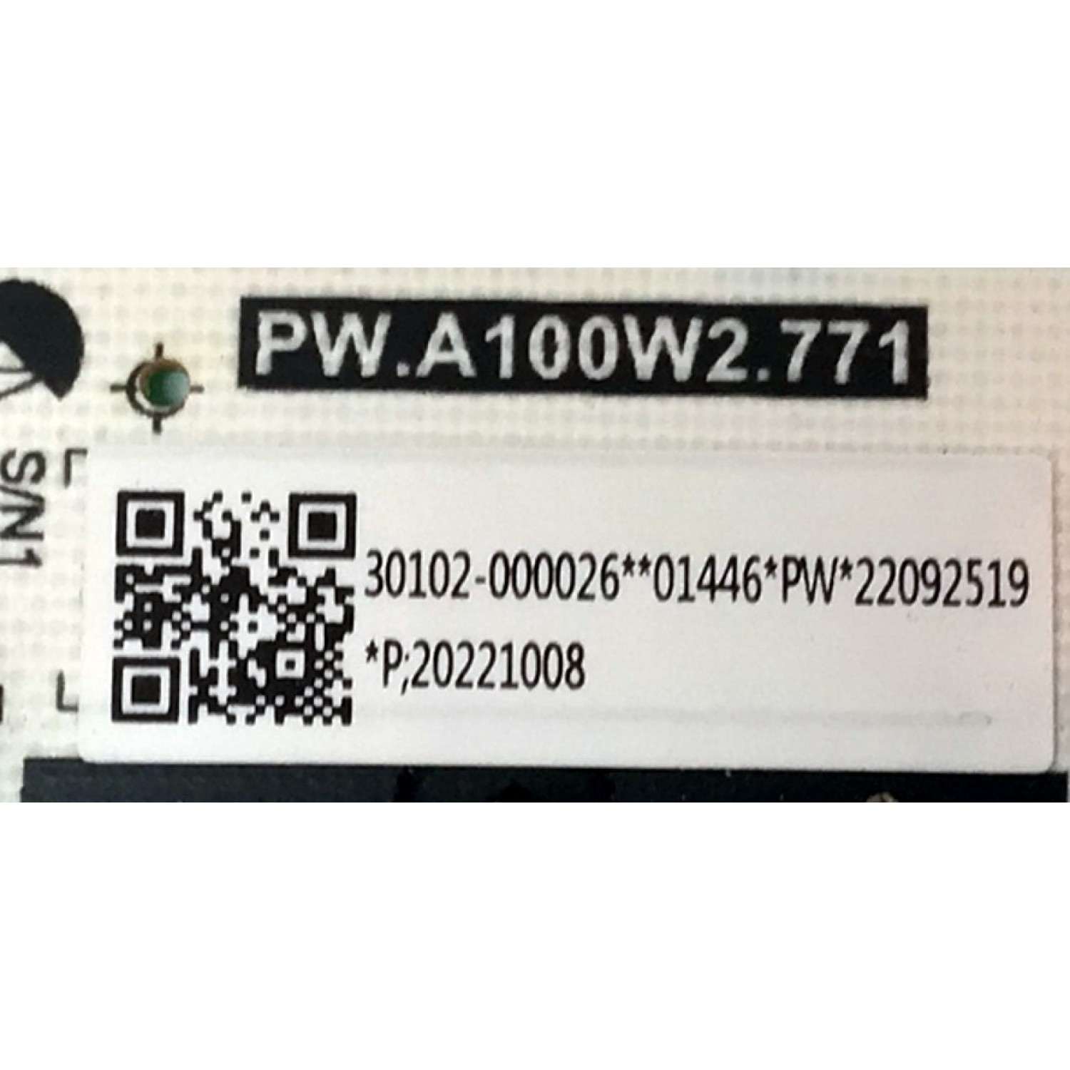 FUENTE DE PODER PARA TV TCL / NUMERO DE PARTE 30102-000026 / PW.A100W2.771 / 22092519 / 20221008 / PANEL LVU580NDEL HS9W02 V1 / MODELOS 58S453  - Imagen 2
