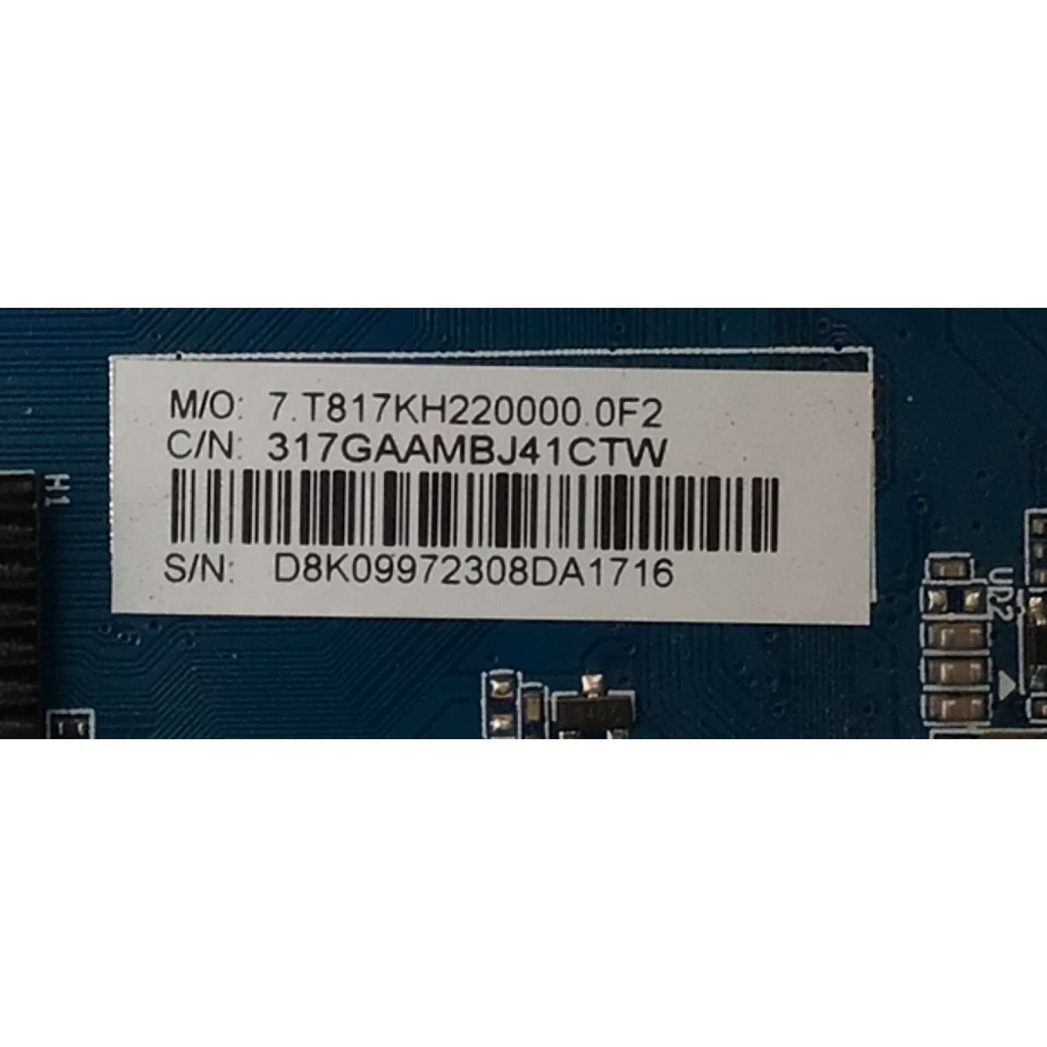 MAIN PARA TV ONN 4K·UHD·HDR ((ROKU TV)) / NUMERO DE PARTE 317GAAMBJ41CTW / CV817-KH / 7.T817KH220000.0F2 / 0405DDCB7F2D / E50M22NKATELNNX / PANEL TPT500WR-DJ7QE1.N REV:SD1AB / DISPLAY V500DJ7-QE1 REV.D2 / MODELO 100012585 (50") - Imagen 2