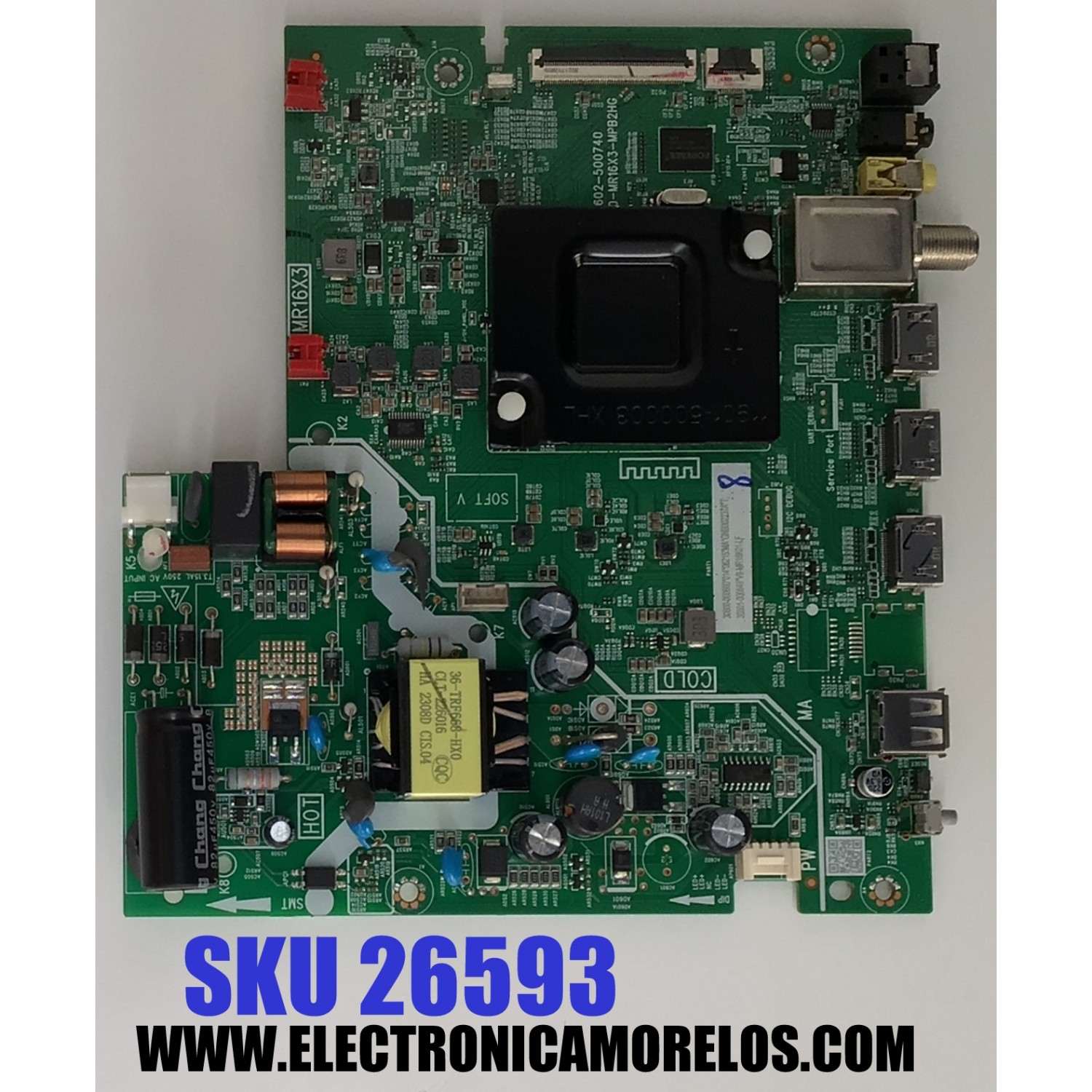 MAIN-FUENTE  PARA TV TCL HD·SMART TV / NUMERO DE PARTE 30800-000680 / 40-MR16X3-MPB2HG / 11602-500740 / MR16X3 / 30801-000649 / V8-MR16K01-LF / GNB002237AT / PANEL LVW320NDEL KS9W04 / DISPLAY PT320AT02-6 VER.1.0 / MODELO 32S331