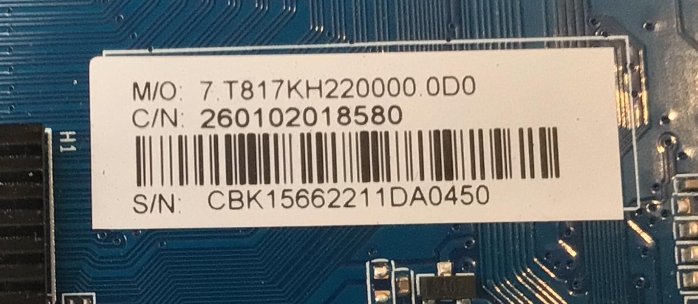 MAIN PARA TV WESTINGHOUSE 4K·UHD·HDR ((SMART TV)) / NUMERO DE PARTE 260102018580 / CV817-KH / 7.T817KH220000.0D0 / CBK15662211DA0450 / 0405DD8960A0 / PANEL HK500WLEDM / DISPLAY PT500GT05-2 VER.1.0 / MODELO WR50UT4212 - Imagen 3