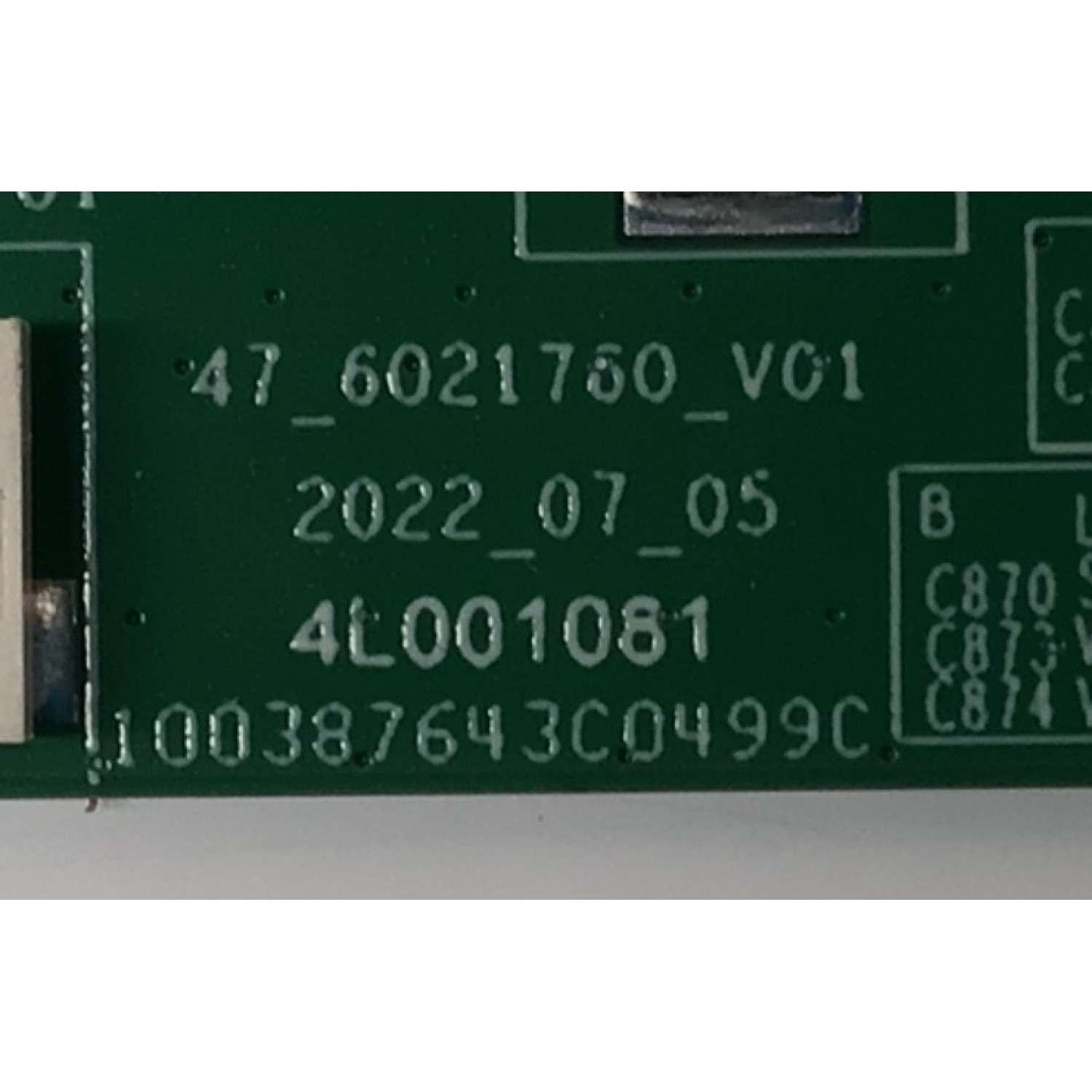 T-CON PARA TV PHILIPS / NUMERO DE PARTE 44-9772131B / 47_6021760_V01 / 4L001081 / HV650QUBF72 / 100387643C0499C / PANEL UCF8DXT-G078 / DISPLAY HV650QUB-F72 REV.1.0 / MODELO 65PUL6553 / 65PUL6553/F7 - Imagen 3