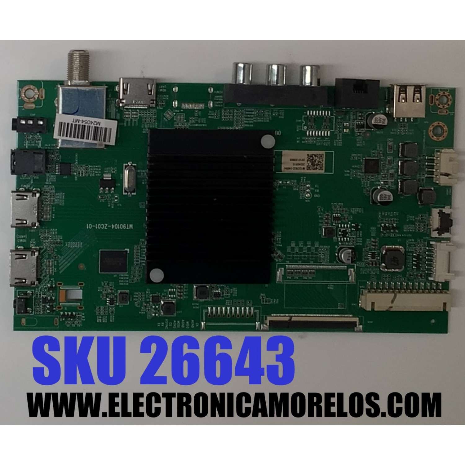 MAIN PARA TV ONN 4K·UHD·HDR ((ROKU TV)) / NUMERO DE PARTE MT90104-ZC01-01 / 515C90104M12 / 515C90104M19 / 20240510 / 2010133865 / M12/632-04094 / DISPLAY HV650QUB-F71 / MODELO 100012587 (65")