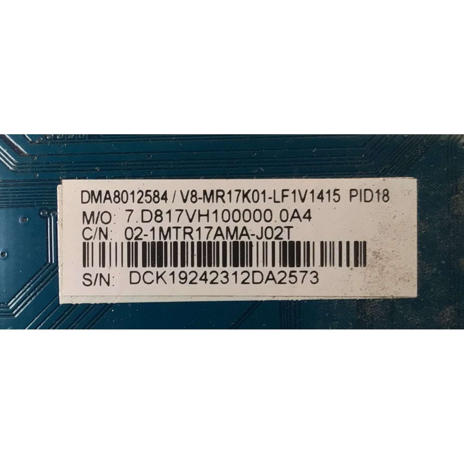MAIN PARA TV PHILIPS / NUMERO DE PARTE 02-1MTR17AMA-J02T / CV817-VH / CV817-VH / DMA8012584 / V8-MR17K01-LF1V1415 / 7.D817VH100000.0A4 / DISPLAY ST6451D06-3 / MODELO 65PUL7973/F7 - Imagen 3