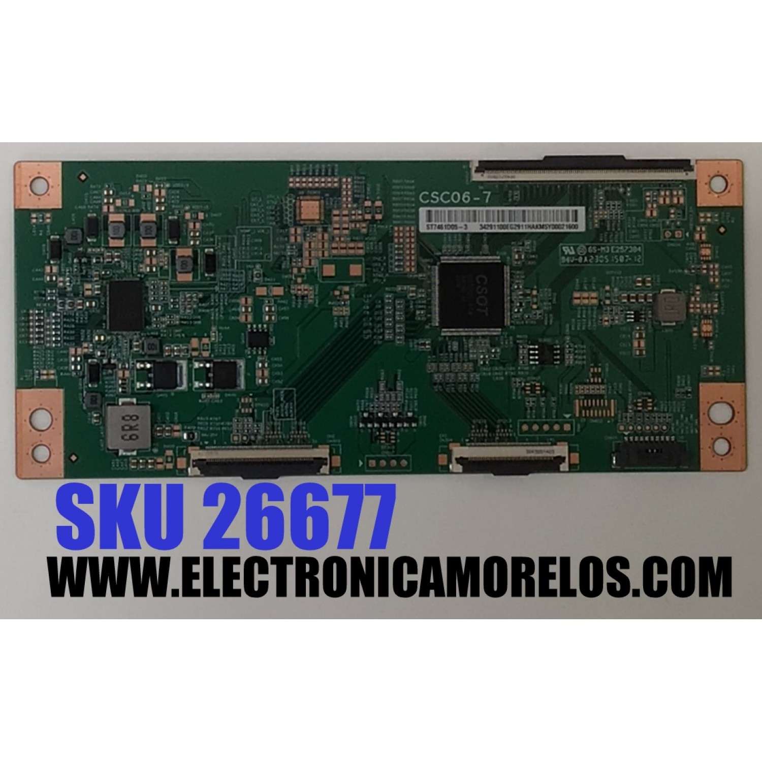 T-CON PARA TV TCL / NUMERO DE PARTE 34291100EG / CSC06-7 / ST7461D05-3 / 34291100EG2911 / PANEL LVU750NDGL / DISPLAY ST7461D05-7 VER.2.1 / MODELO 75QM850G