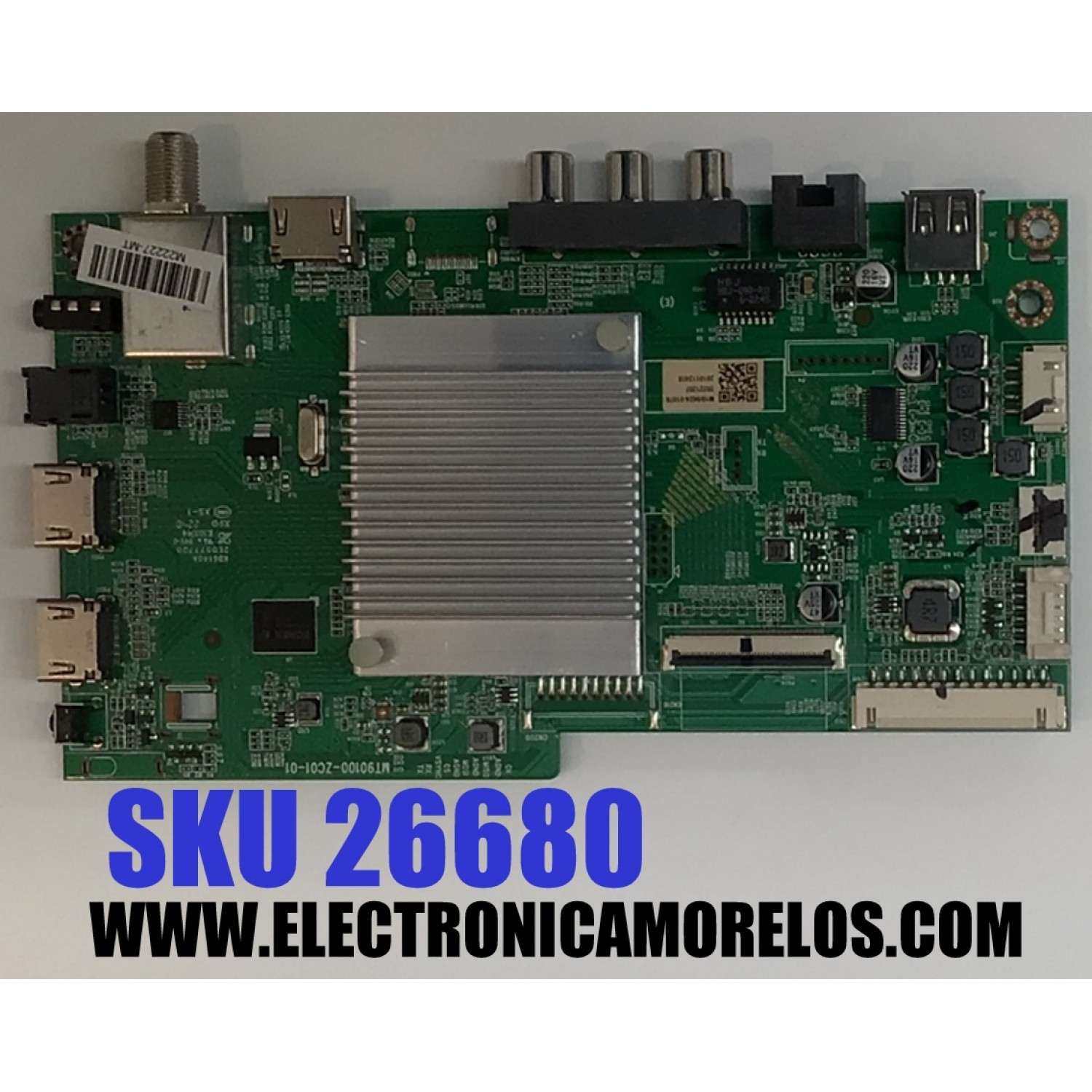 MAIN PARA TV ONN 4K UHD HDR ROKU TV / NUMERO DE PARTE MT90100-ZC01-01 / 515C90100M16 / 515C90100M26 / 515C90100M91 / 2E05777D0 / KB6160A / 20221207 / 2010112416 / M16/9624-01076 / M22227-MT / DISPLAY JR645R3HA7L / MODELO 100012587 65"