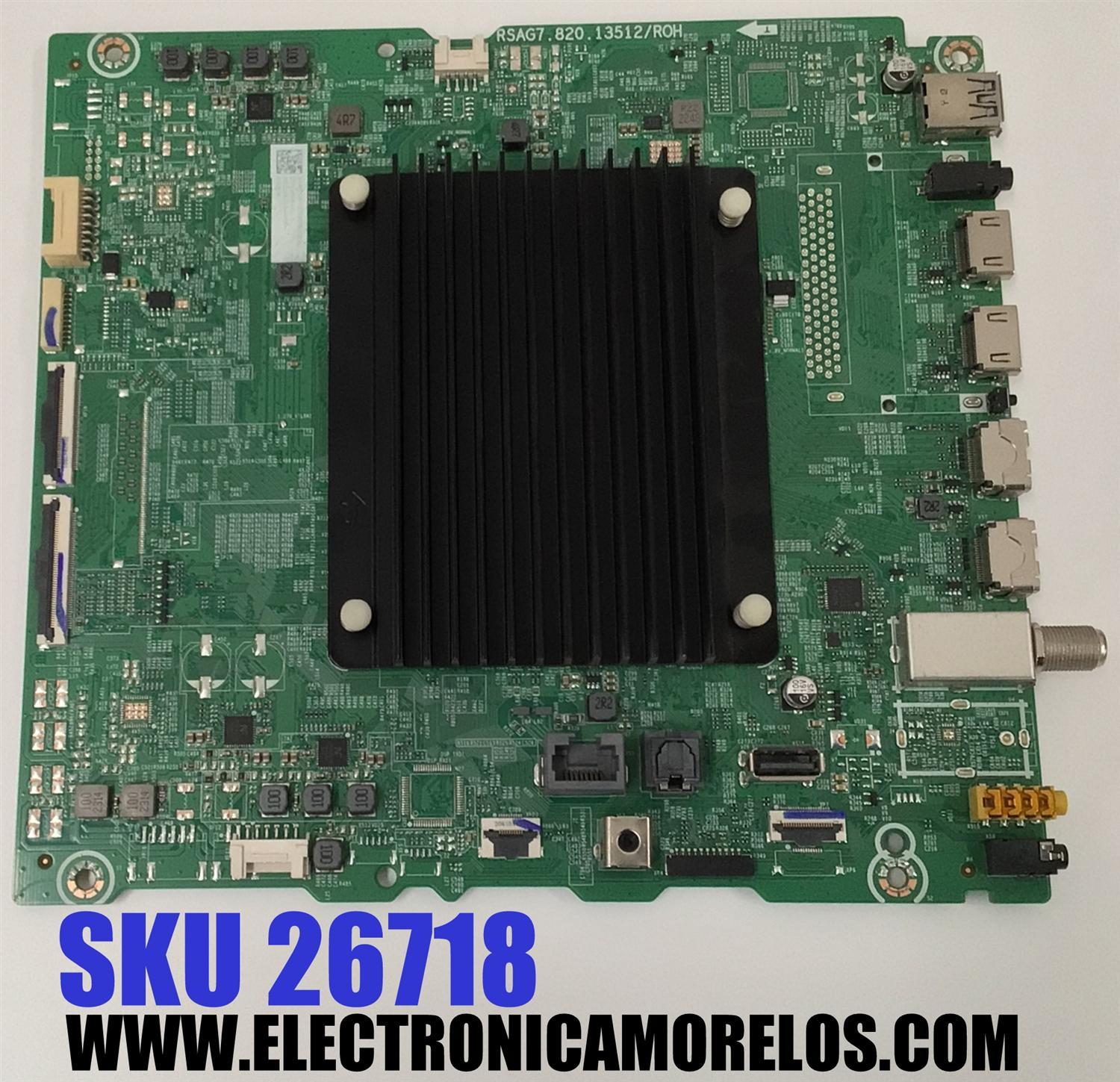 MAIN PARA TV HISENSE 4K·UHD·ULED ((GOOGLE TV)) / NUMERO DE PARTE 349861 / RSAG7.820.13512/ROH / 344468 / 55E85GUA / EN0606 / PANEL HD550Z6U53-TALGB5 / DISPLAY T550QVN10.A / MODELO 55U8K