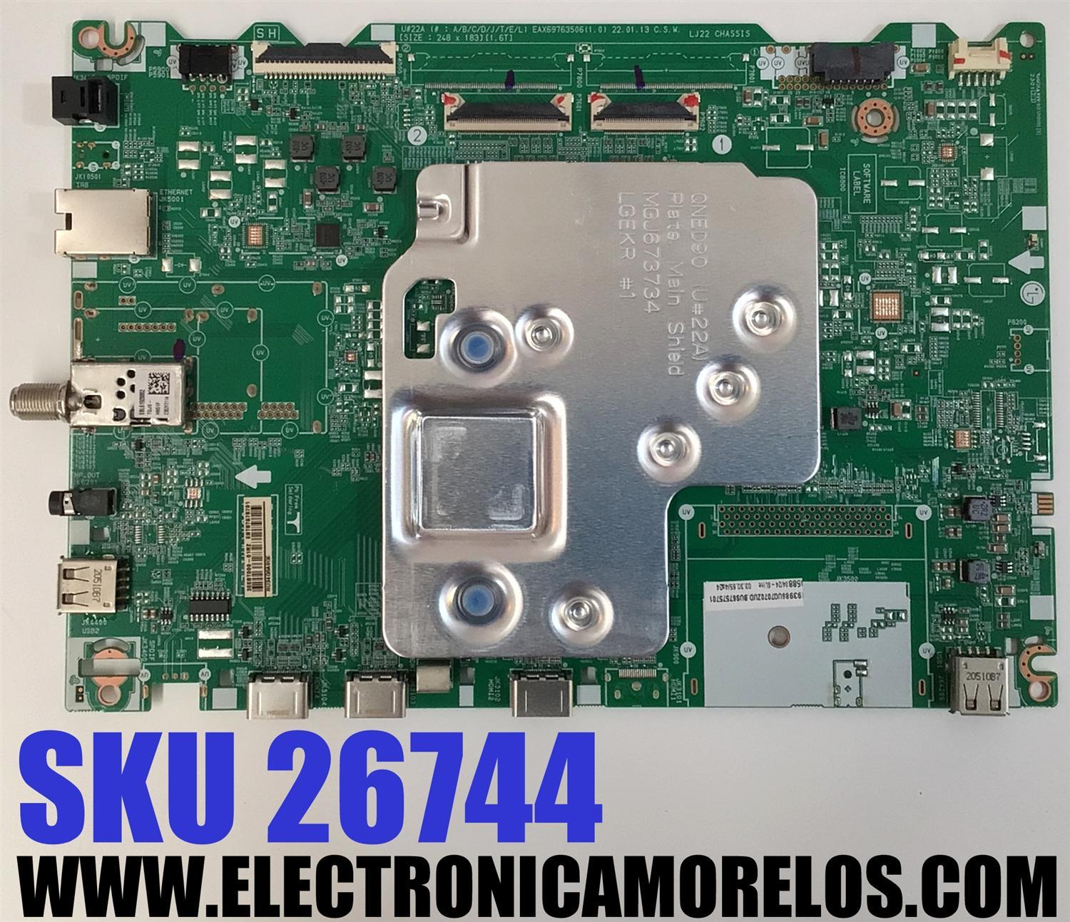 MAIN PARA TV LG ORIGINAL 4K UHD SMART TV / NUMERO DE PARTE EBT67575701 / EAX6976306 / EAX6976306 (1.0) / 67575701 / PANEL NC860TQF-VBLH5 / DISPLAY HF860QUB-E2D / MODELO 86UQ7070ZUD / 86UQ7070ZUD.BUSFFKR