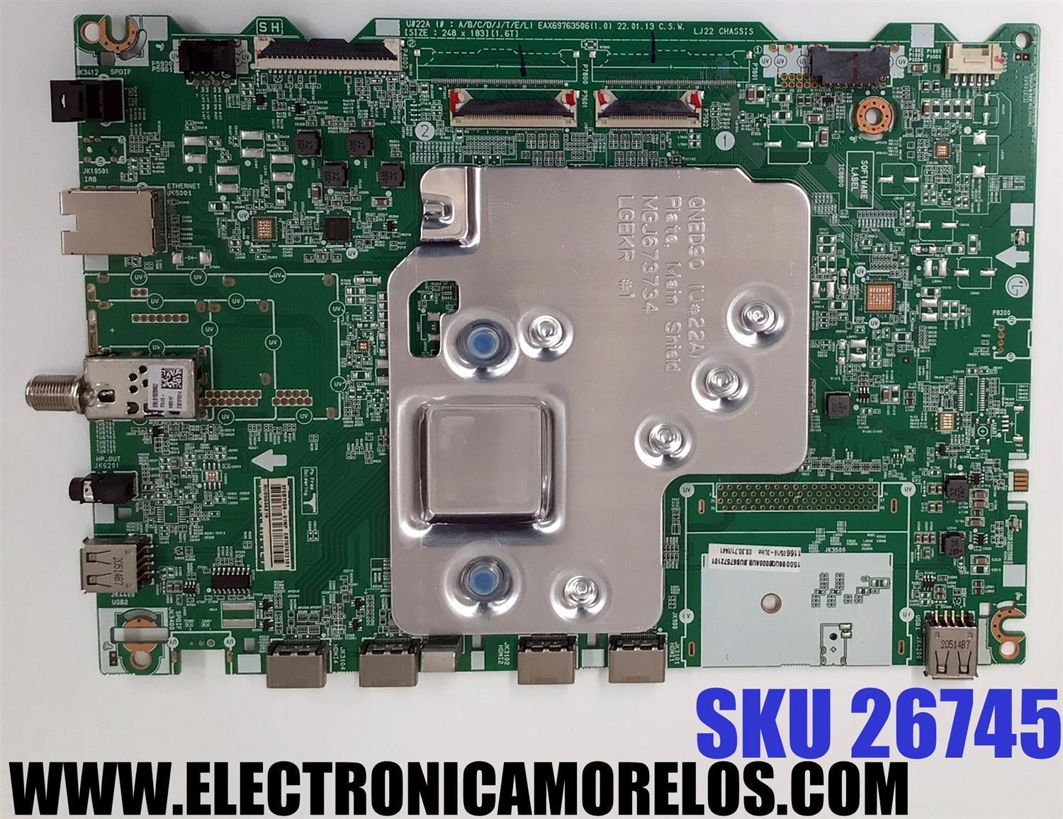 MAIN PARA TV LG 4K·UHD ((SMART TV)) / NUMERO DE PARTE EBT67572101 / EAX69763506 / EAX69763506 (1.0) / 67572101 / PANEL NC860TQF-VBLH3 / DISPLAY HF860QUB-E2D / MODELO 86UQ7070ZUD / 86UQ7070ZUD.BUSFFKR