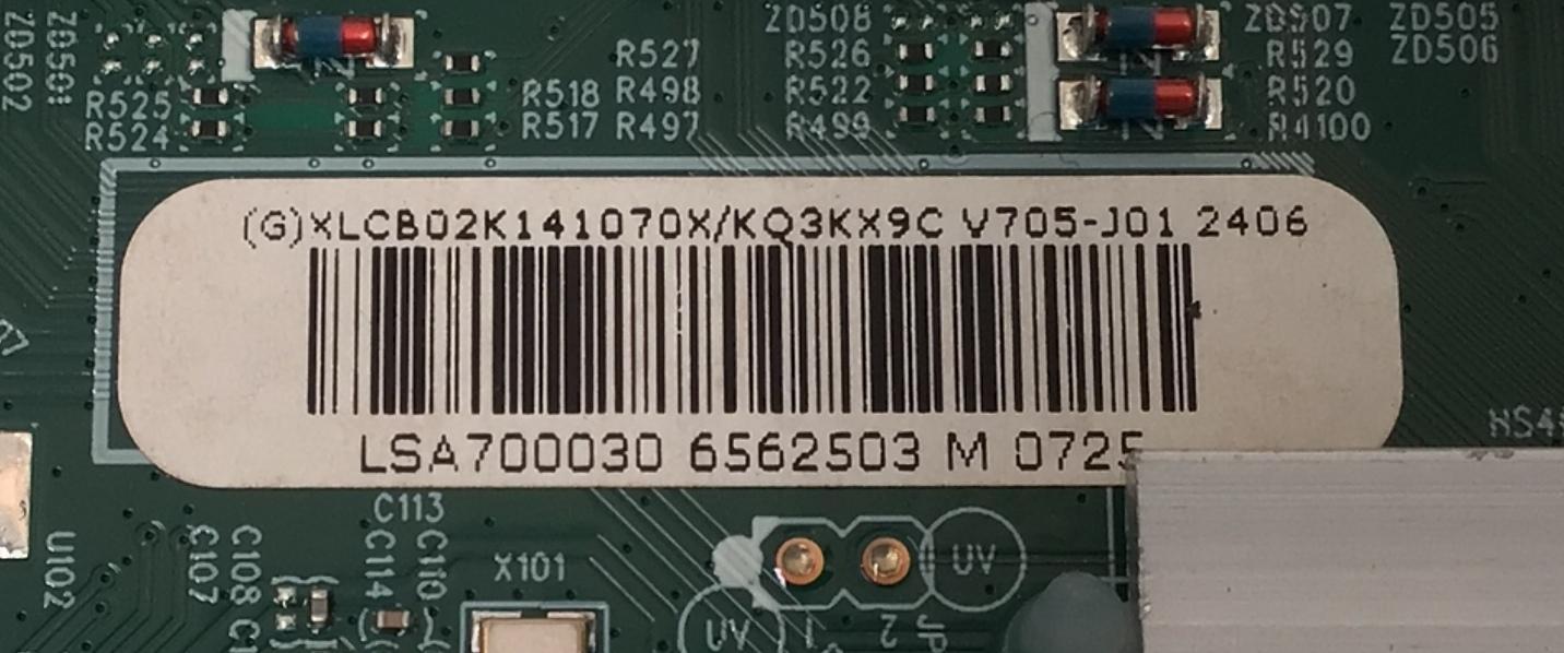 MAIN PARA TV VIZIO 4K·UHD·HDR· / NUMERO DE PARTE XLCB02K141 / 715GB692-M01-B00-004K / (G)XLCB02K141070X / V705-J01 / PANEL TPT700WR-U2T01.D REV:S04Z / DISPLAY CV700U2-T01 REV:04 / MODELO V705X-J01 / V705X-J01 LTCHJ9CA - Imagen 2